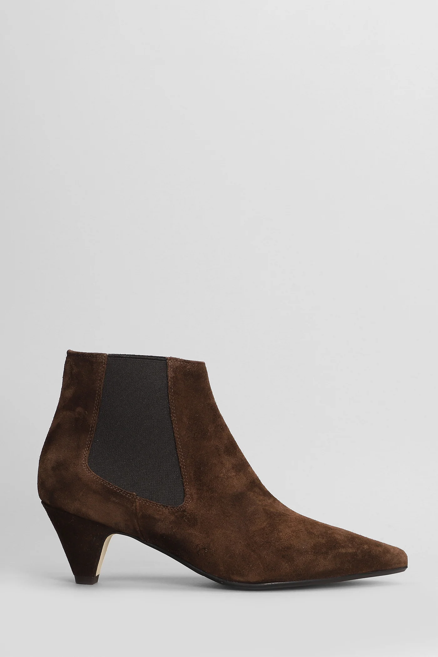 High heels Ankle boots in brown suede
