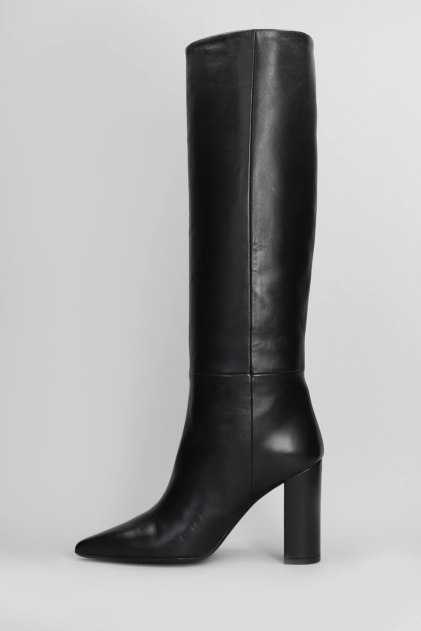 High heels boots in black leather - Image 3