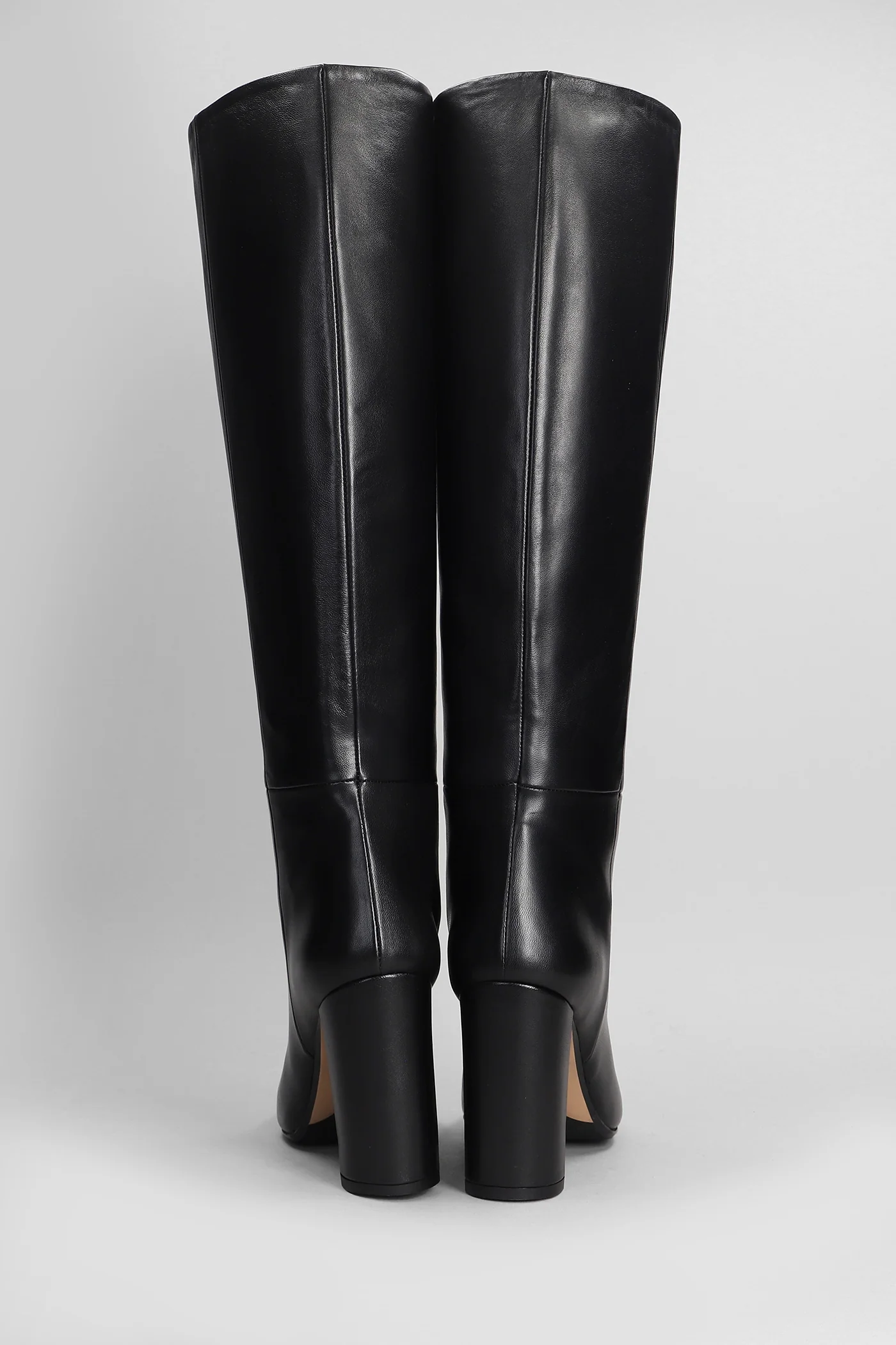 High heels boots in black leather - Image 4