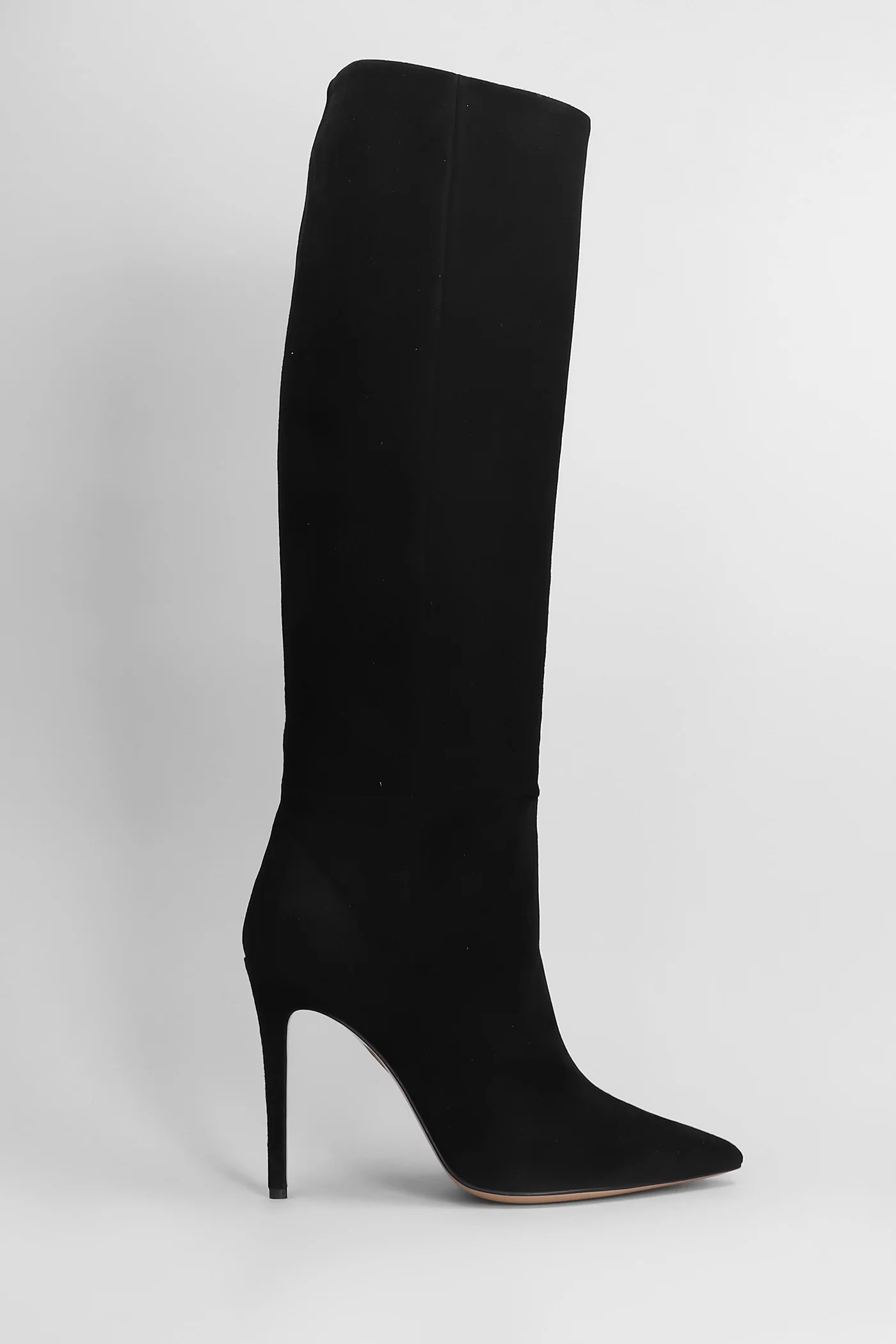 High heels boots in black suede