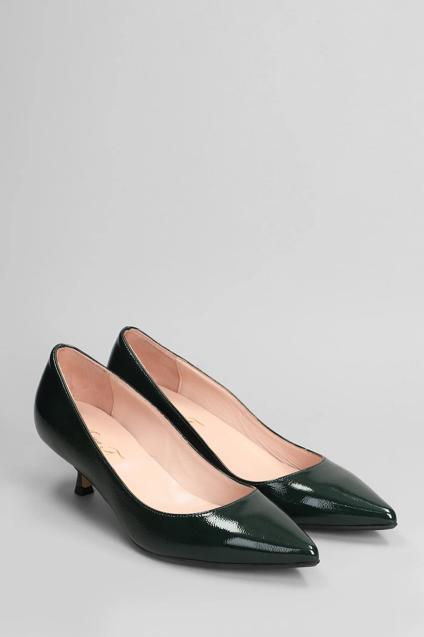 Pumps in green leather - Image 2