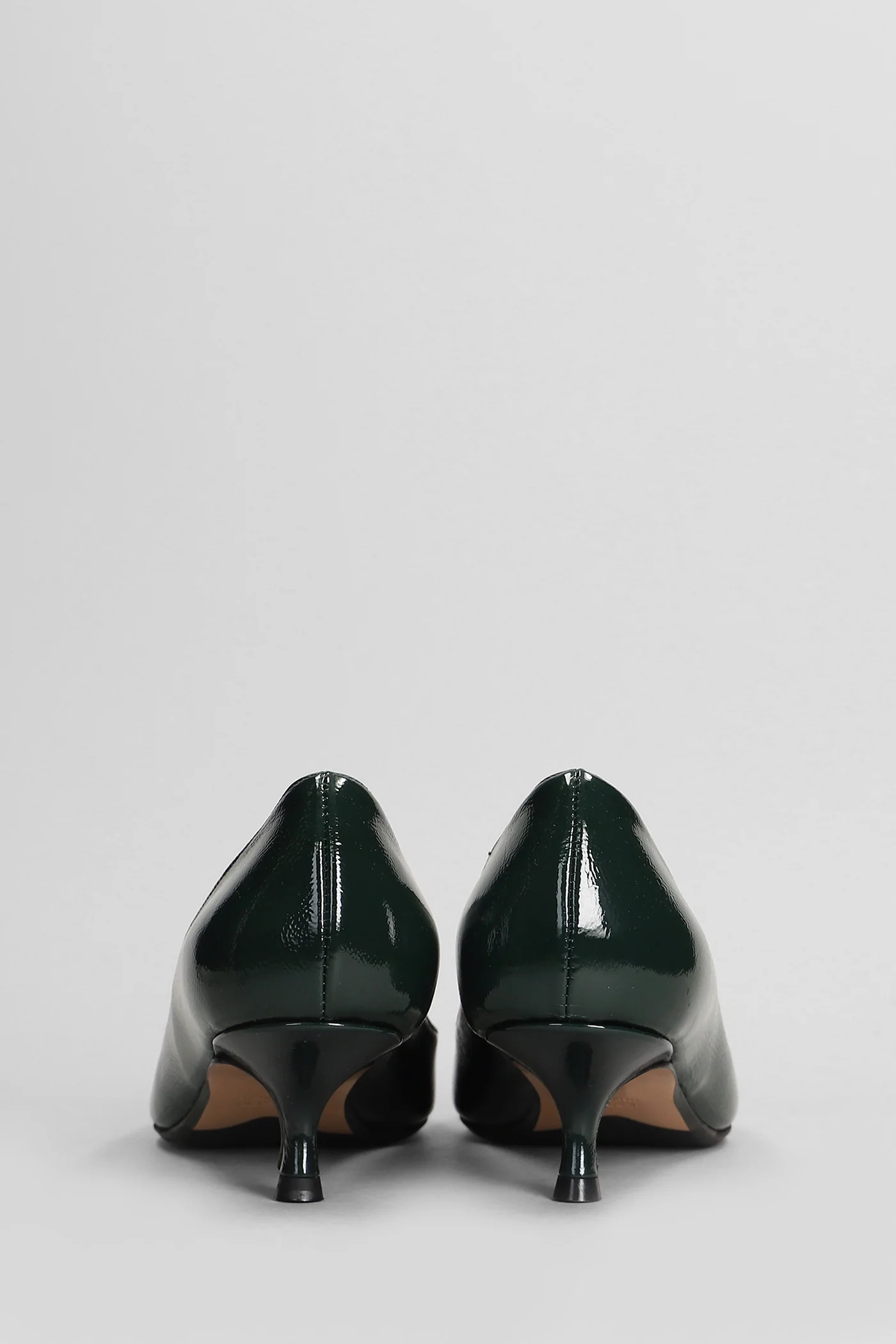 Pumps in green leather - Image 4