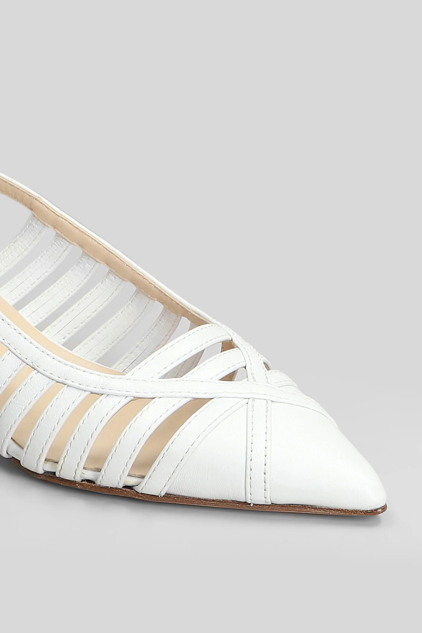 Pumps in white leather - Image 5