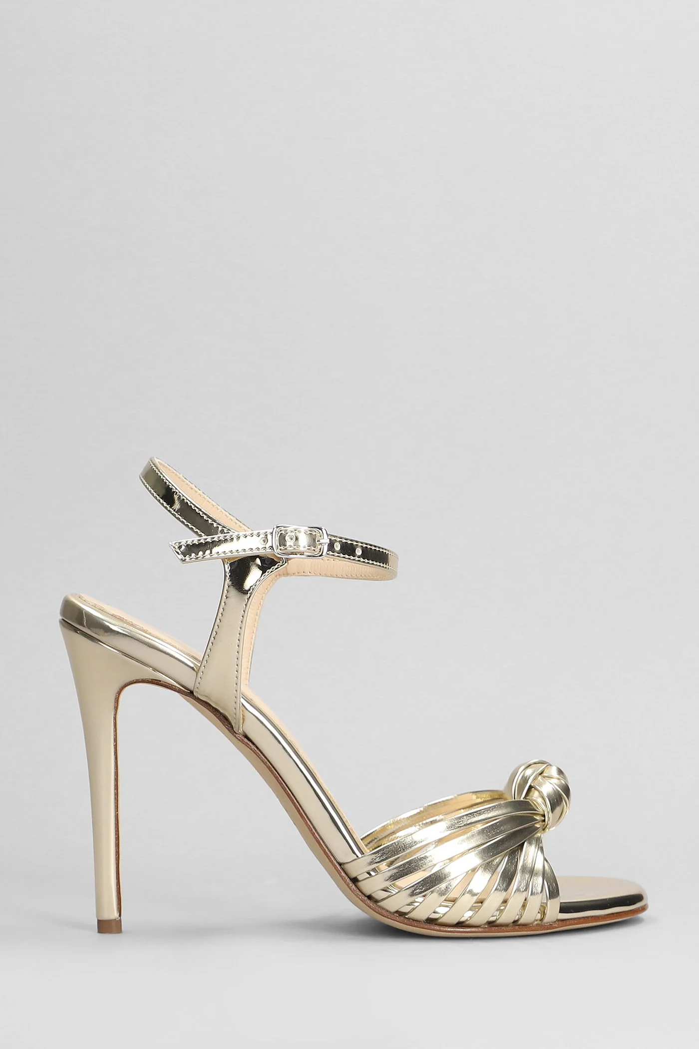 Sandals in platinum leather