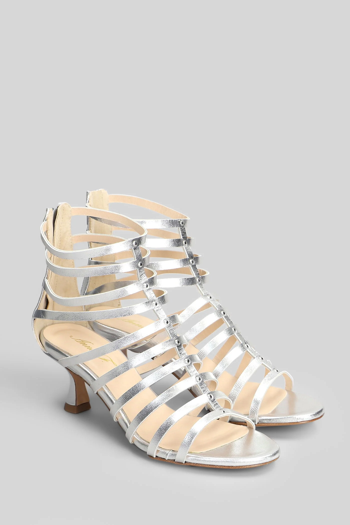 Sandals in silver leather - Image 2