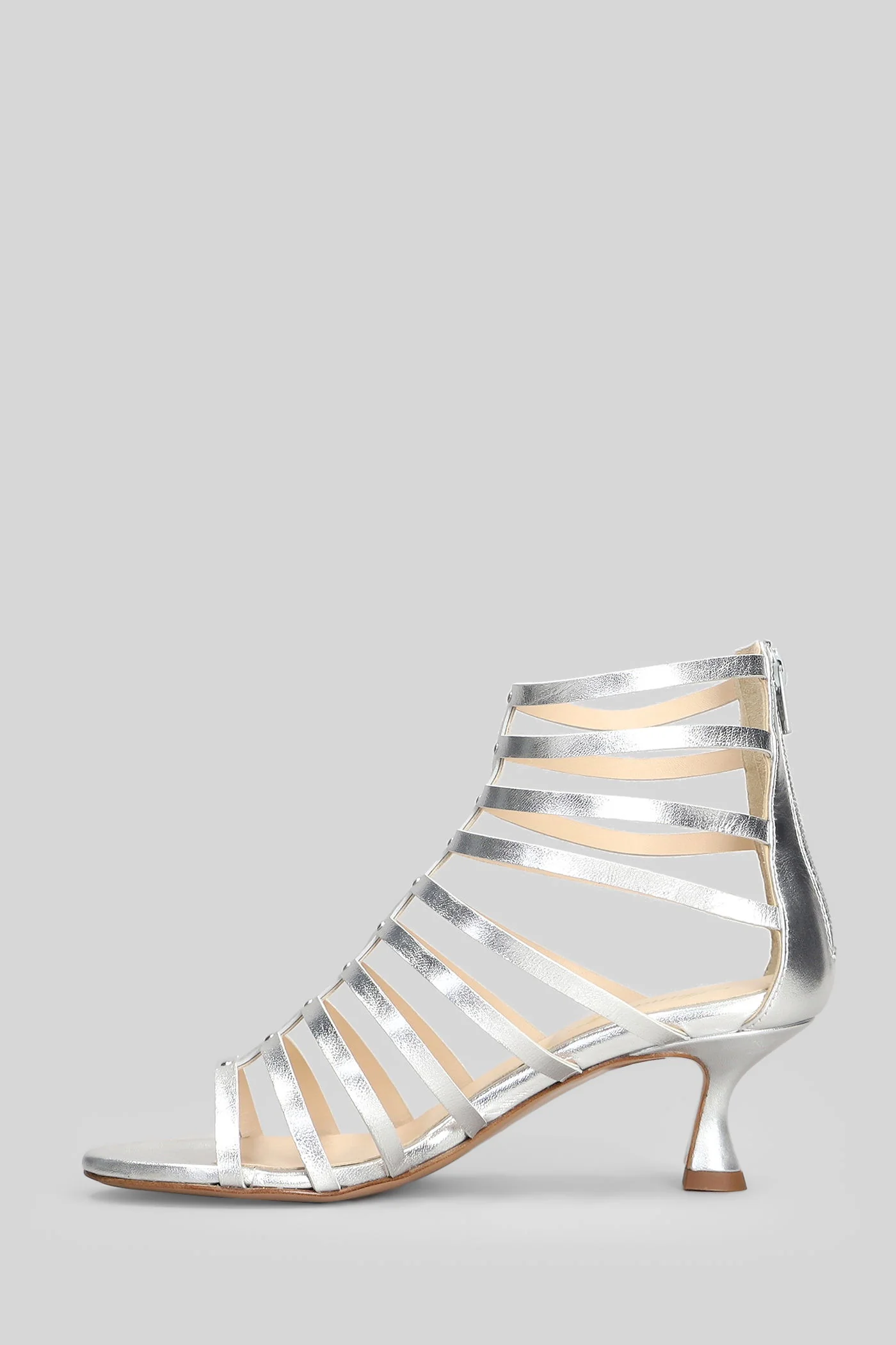 Sandals in silver leather - Image 3