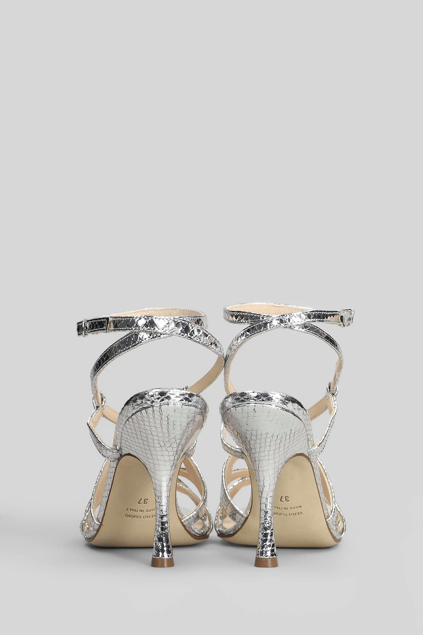 Sandals in silver leather - Image 4
