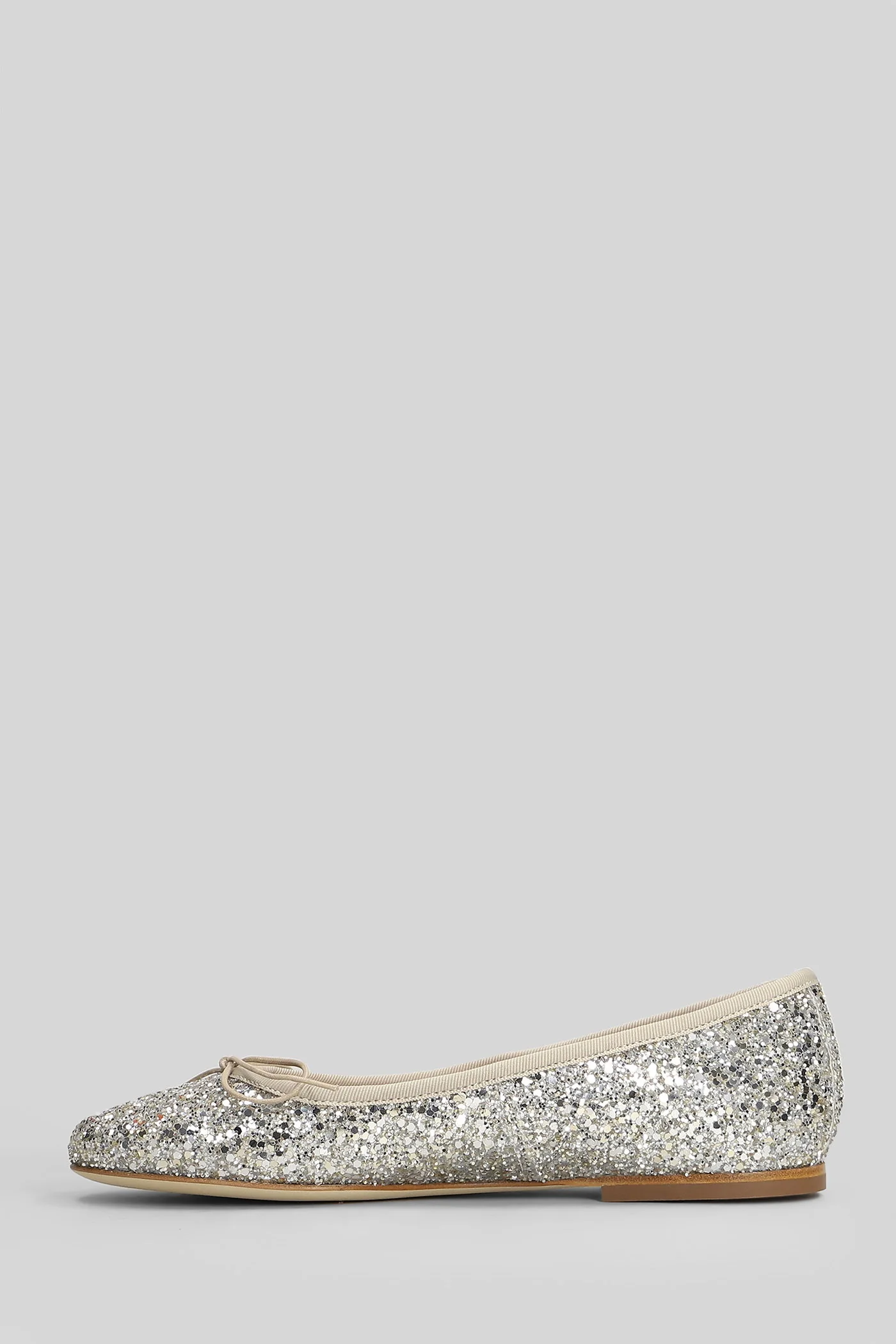 Ballet flats in beige glitter - Image 3