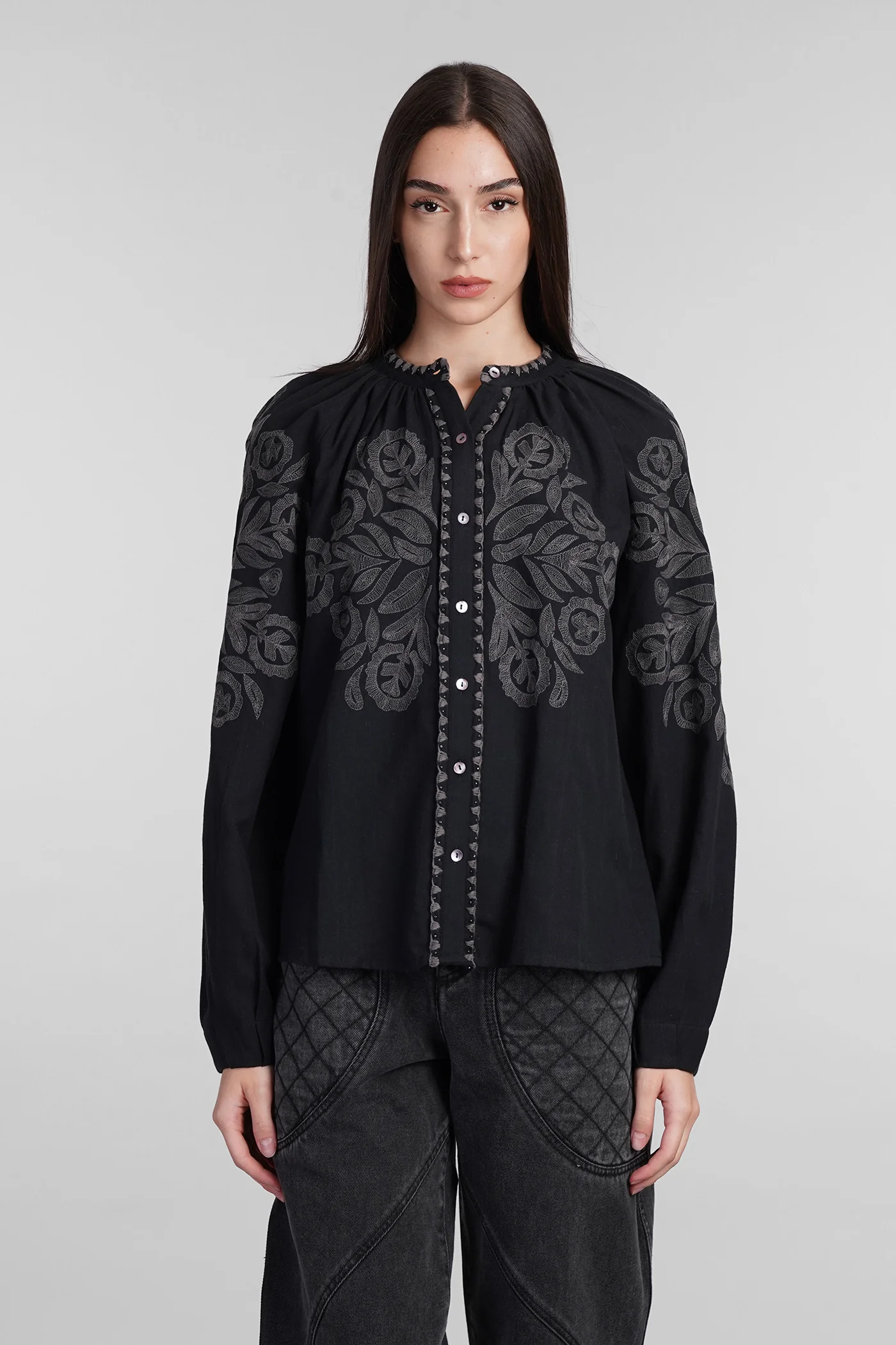 Eglantine Shirt in black cotton
