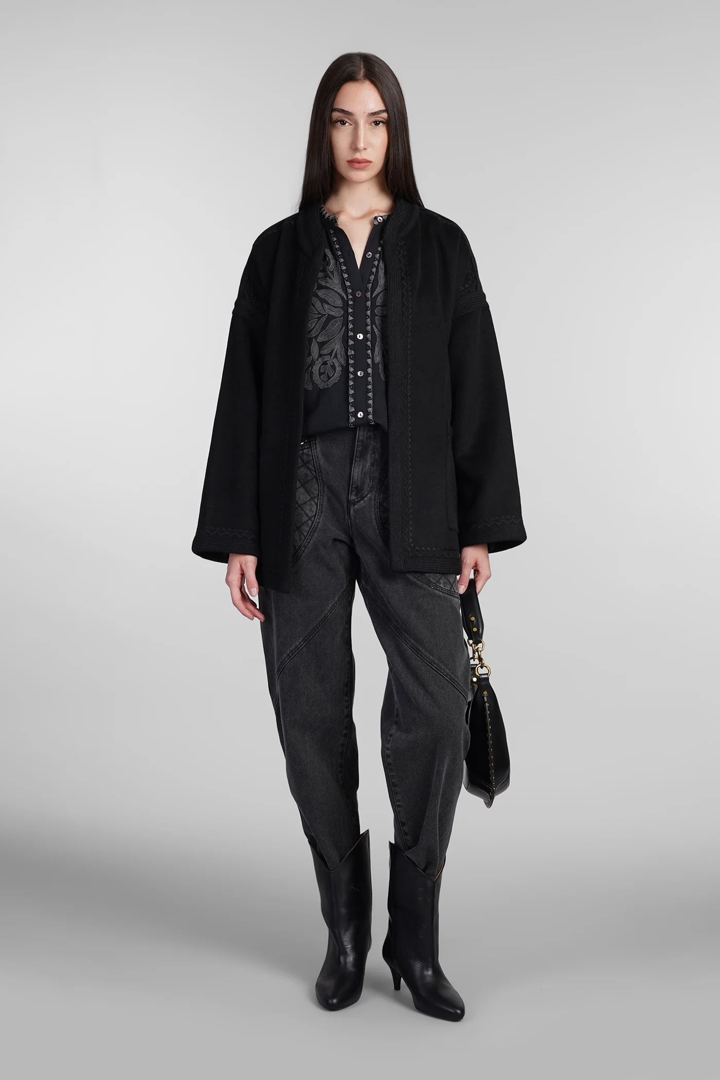 Eglantine Shirt in black cotton - Image 2