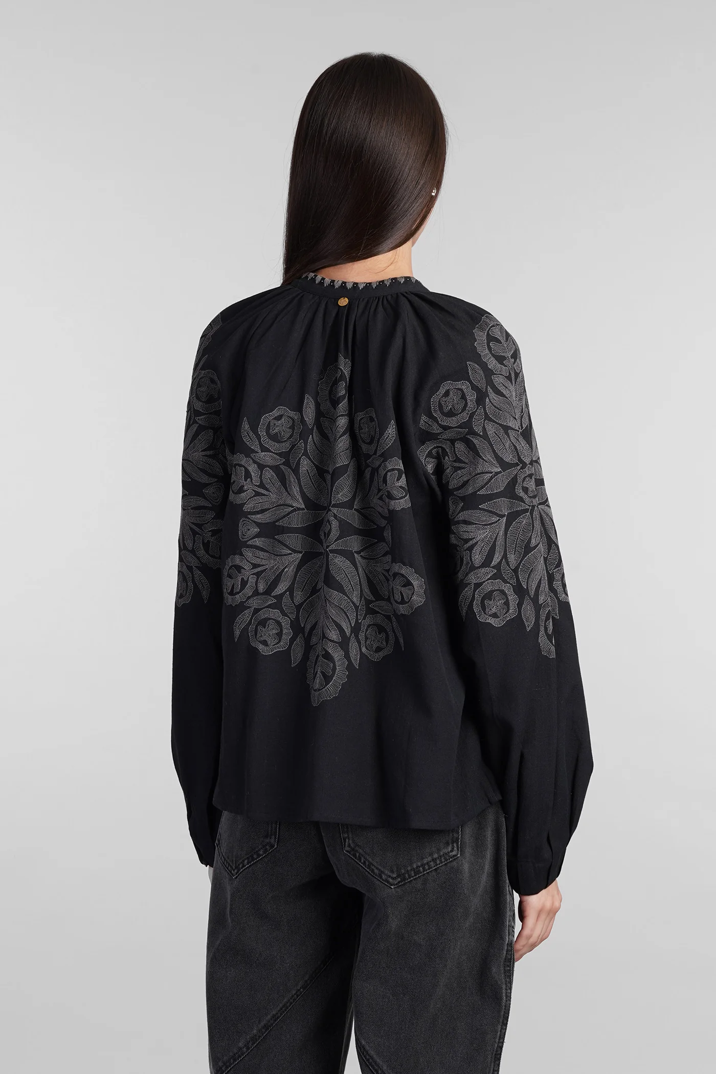 Eglantine Shirt in black cotton - Image 3