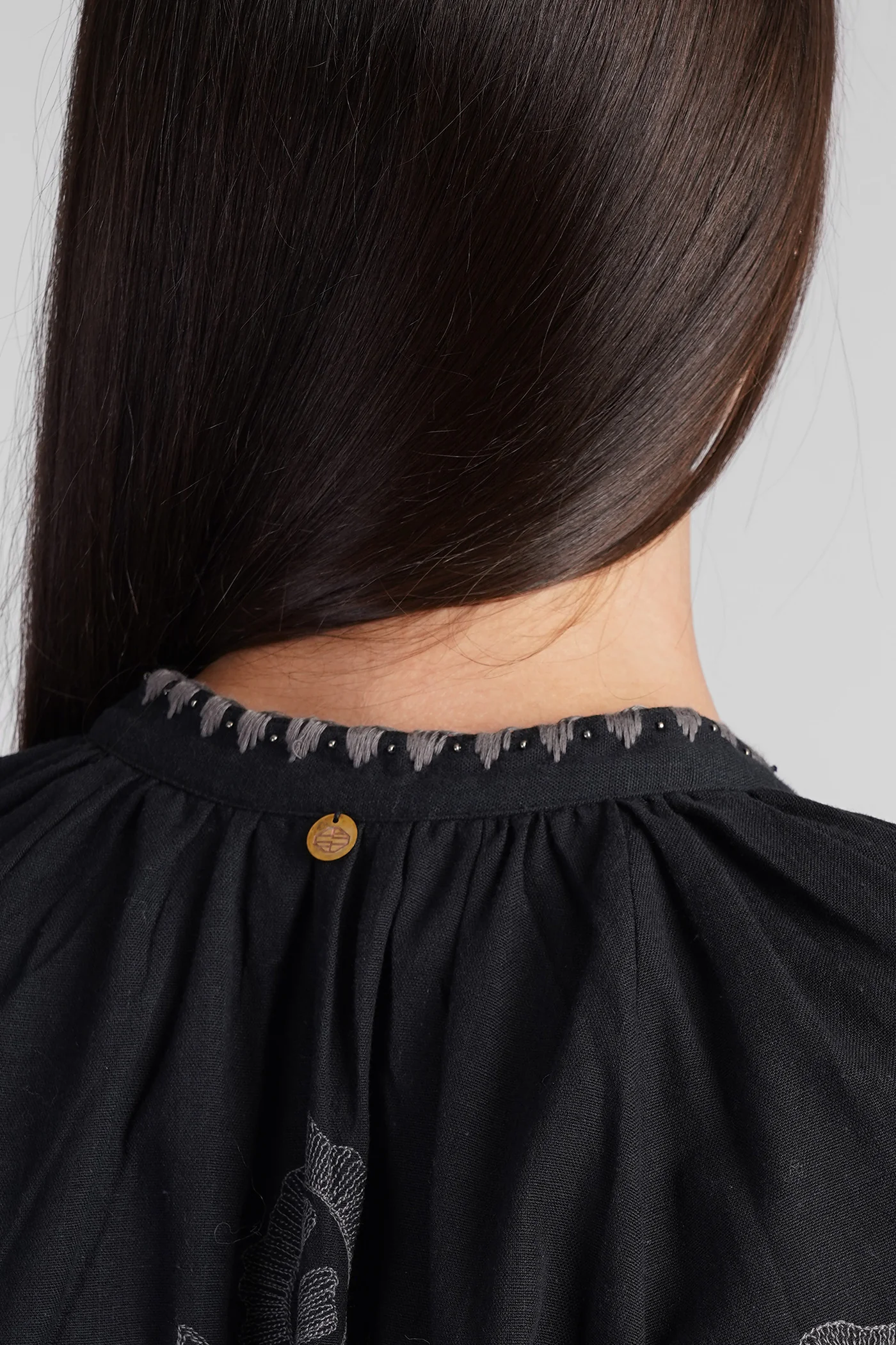 Eglantine Shirt in black cotton - Image 5
