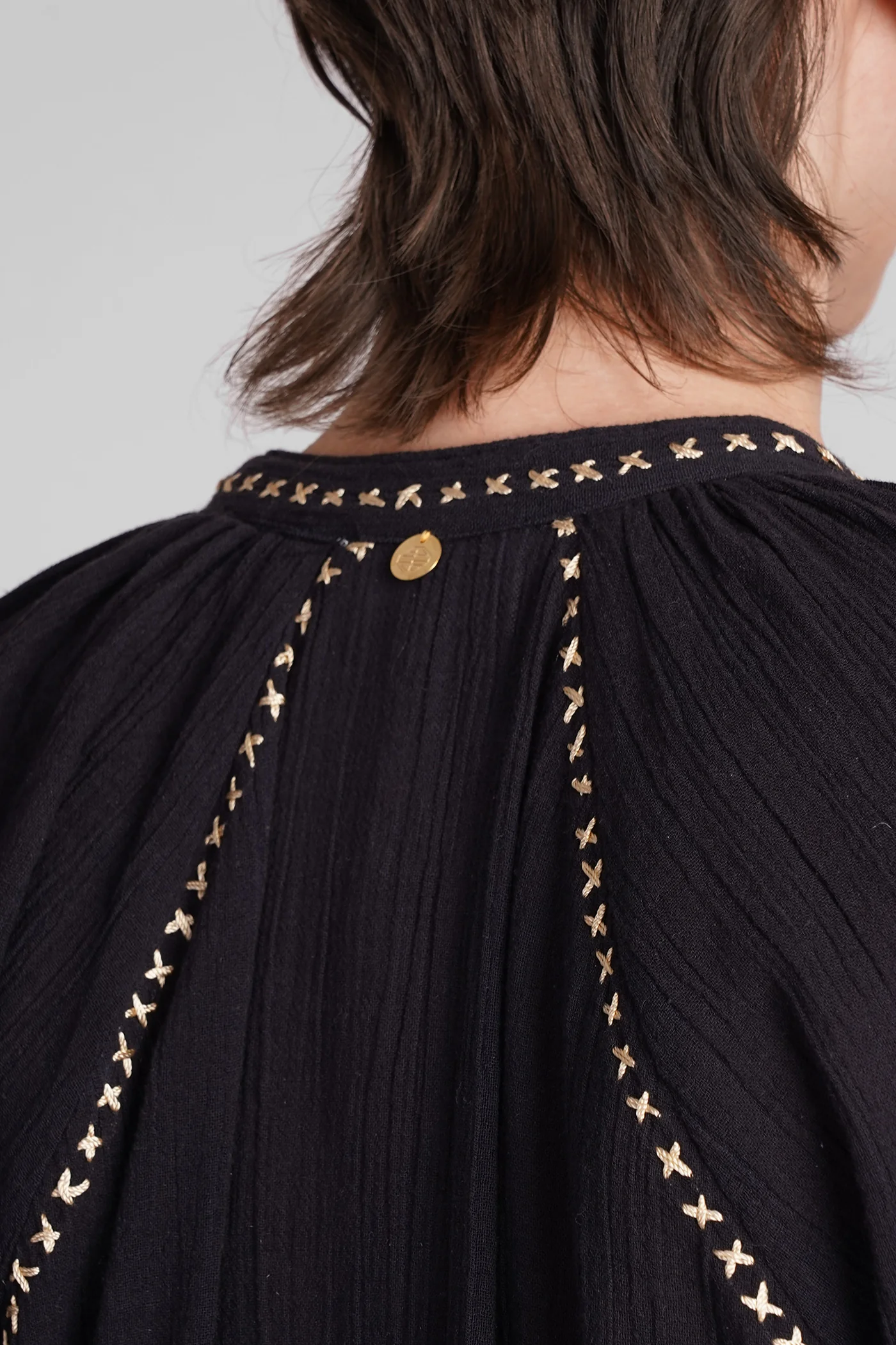 Ila Dress woman  in black cotton - Image 5