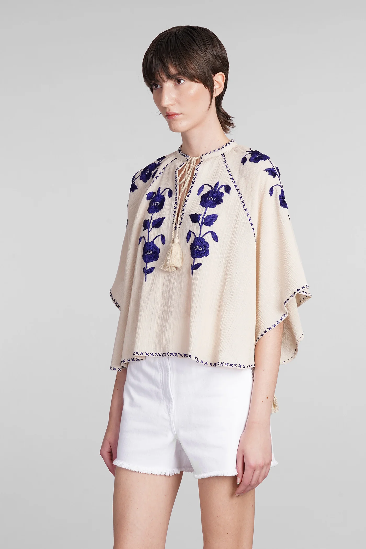 Ila Topwear in beige cotton - Image 4