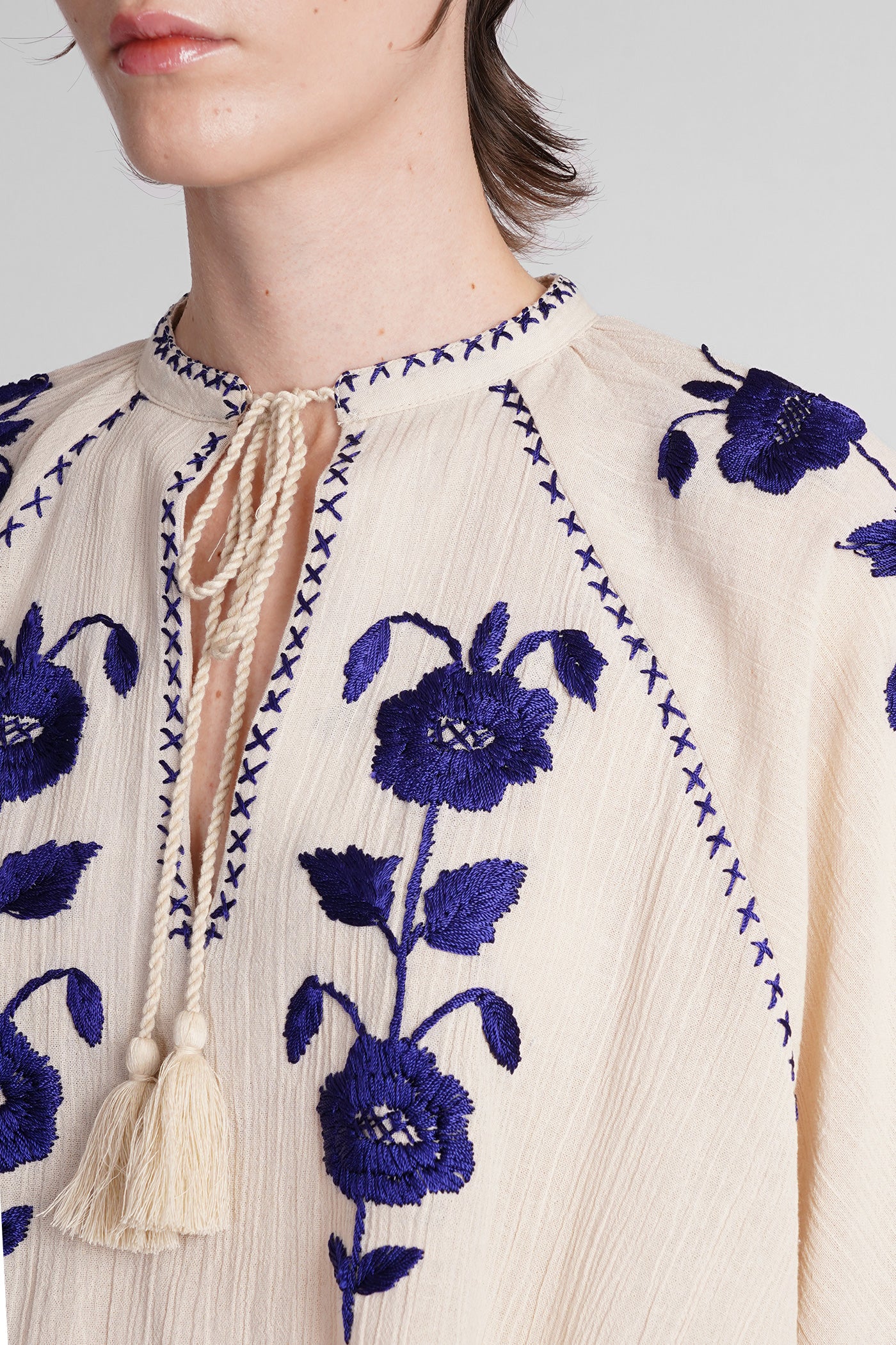 Ila Topwear in beige cotton - Image 5