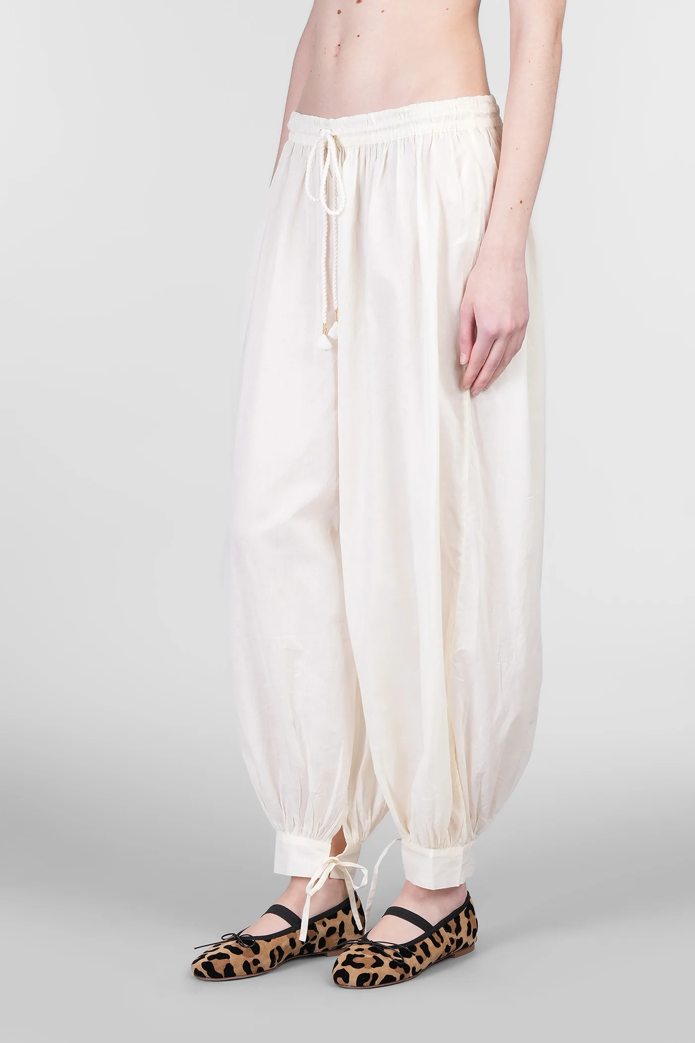 Mirabel Pants in beige cotton - Image 4