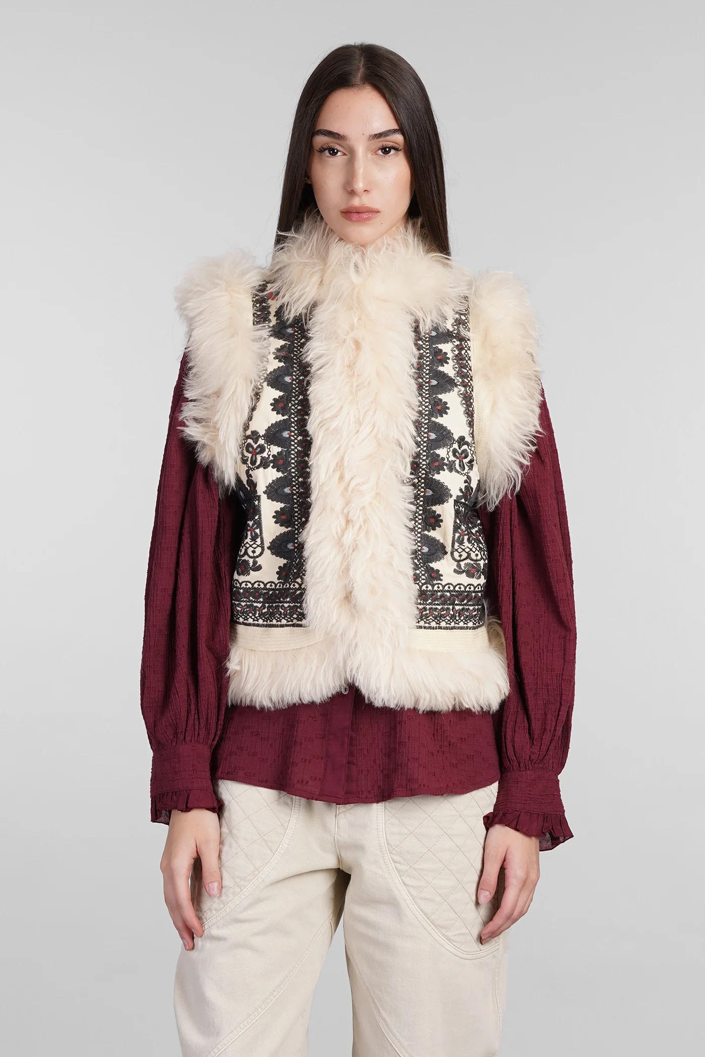 Sandor Vest in beige cotton