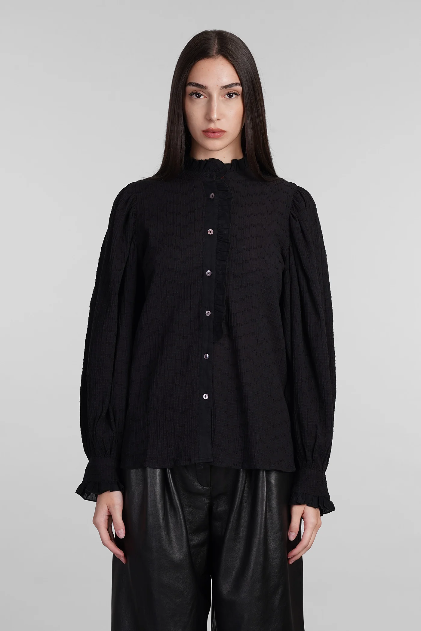 Yvette Shirt in black cotton