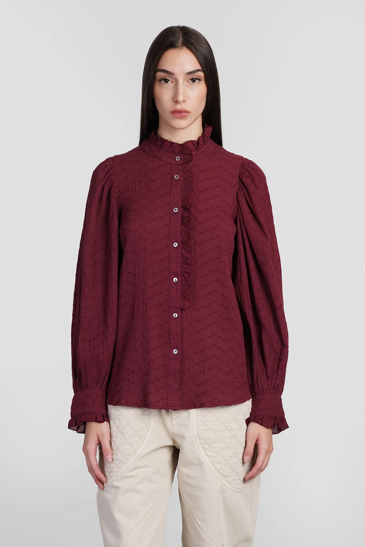 Yvette Shirt in bordeaux cotton