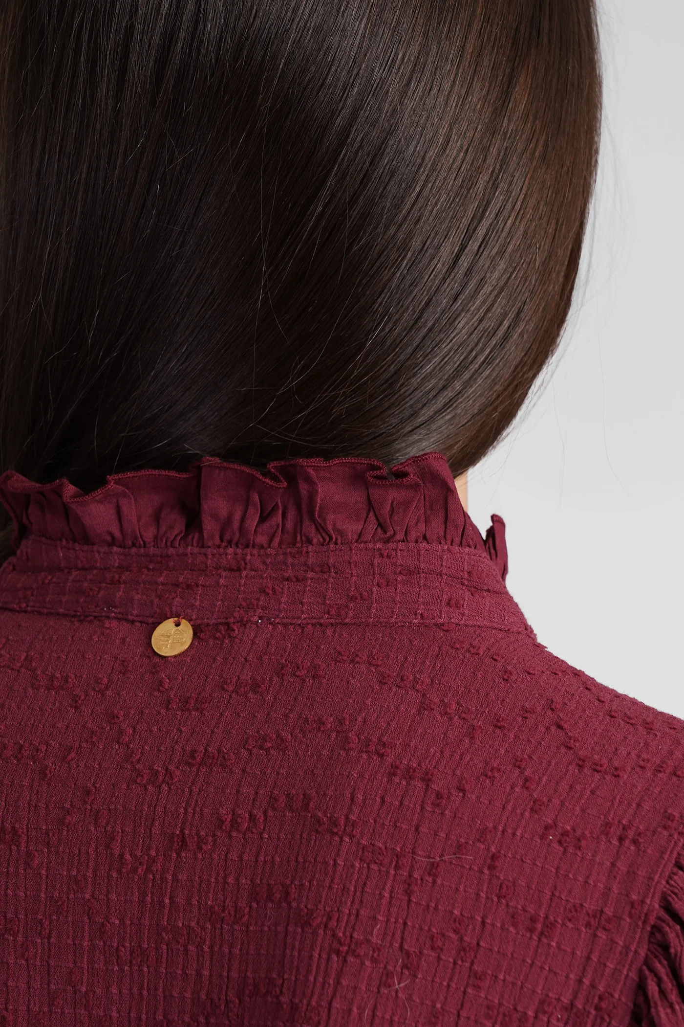 Yvette Shirt in bordeaux cotton - Image 5
