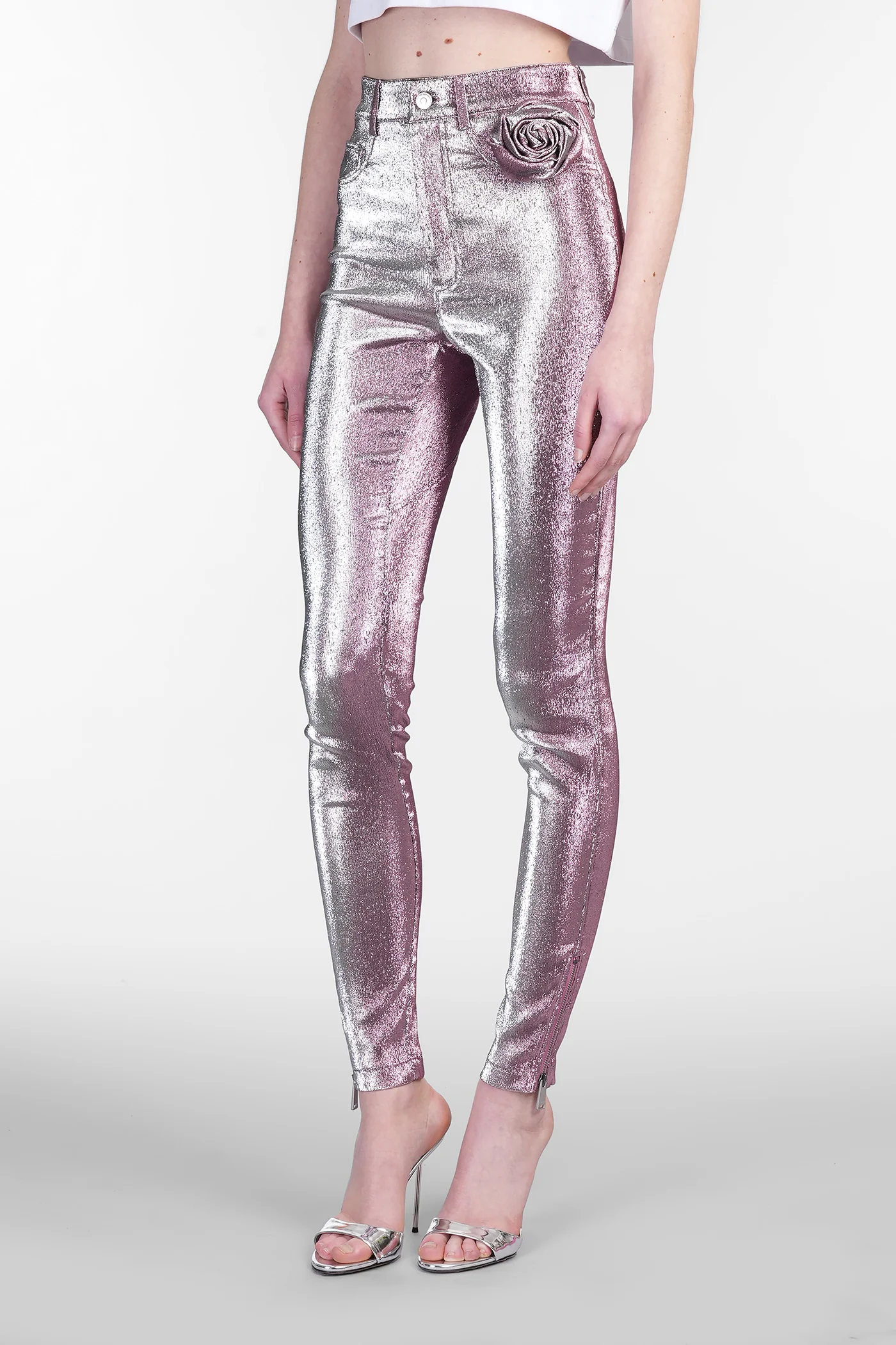 Leggings in rose-pink polyester - Image 4