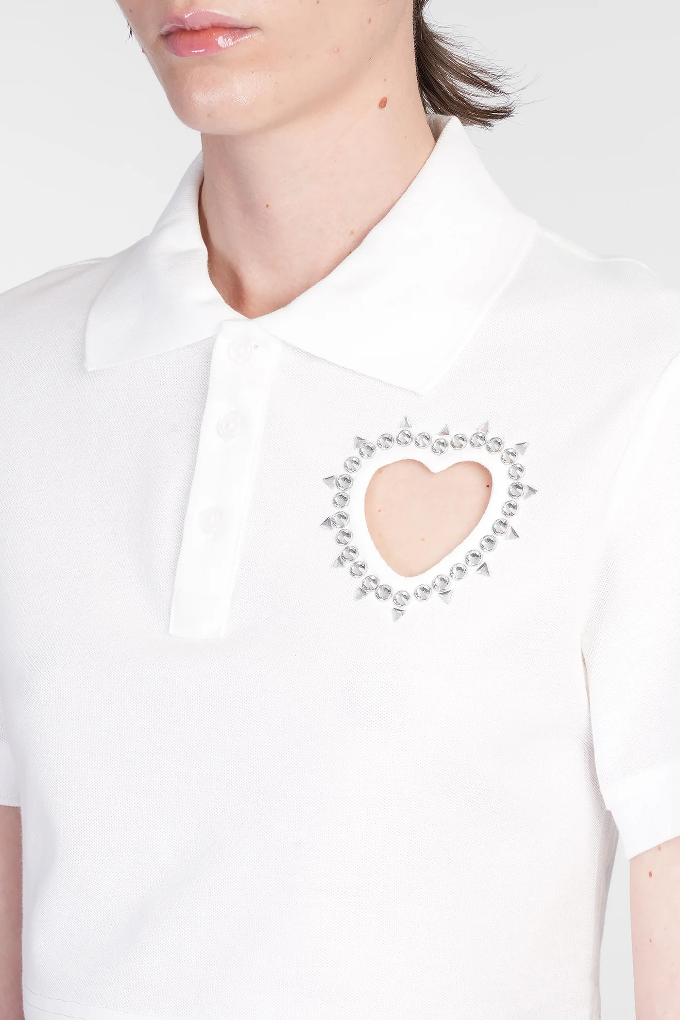 Polo in white cotton - Image 5