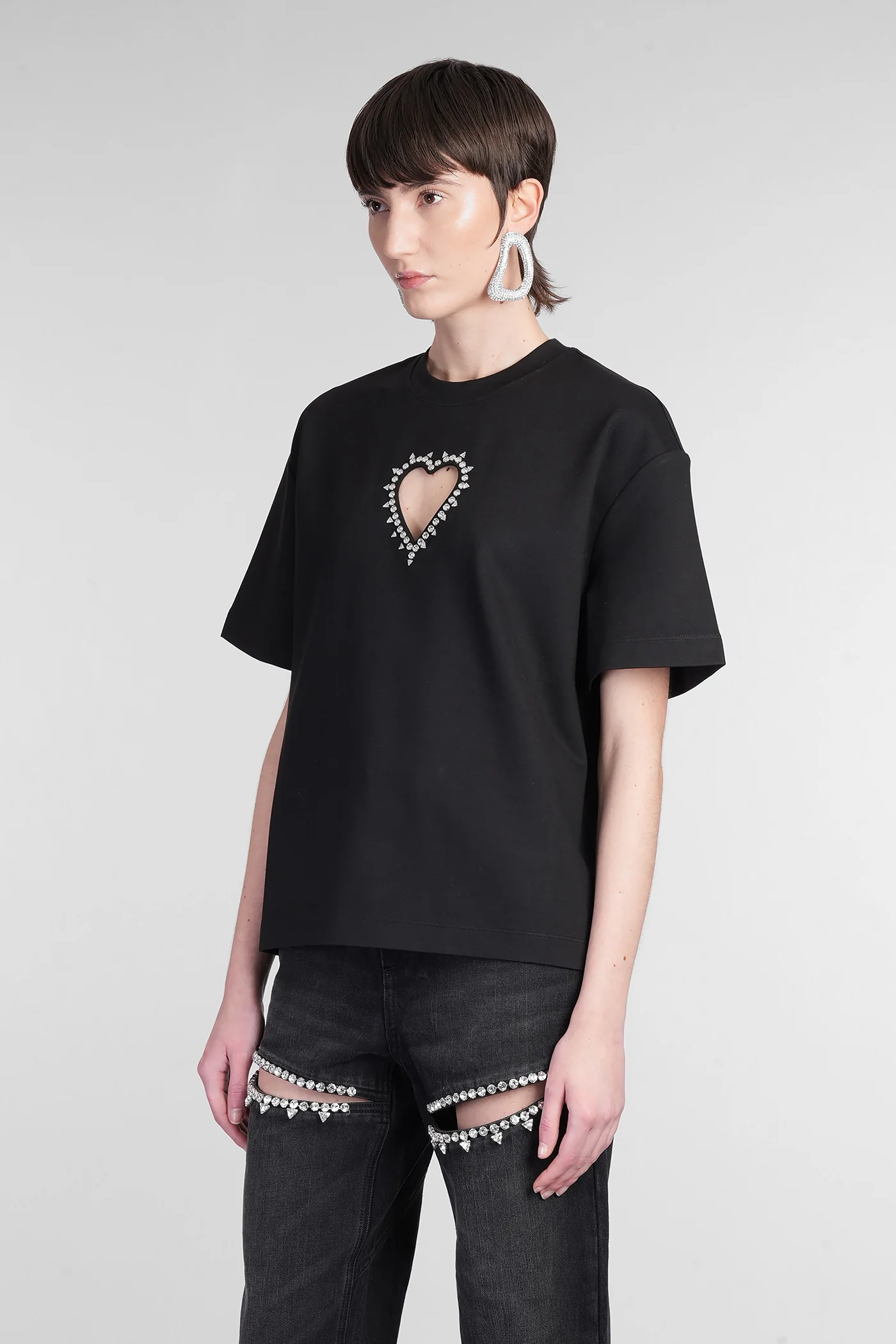 T-Shirt in black cotton - Image 4