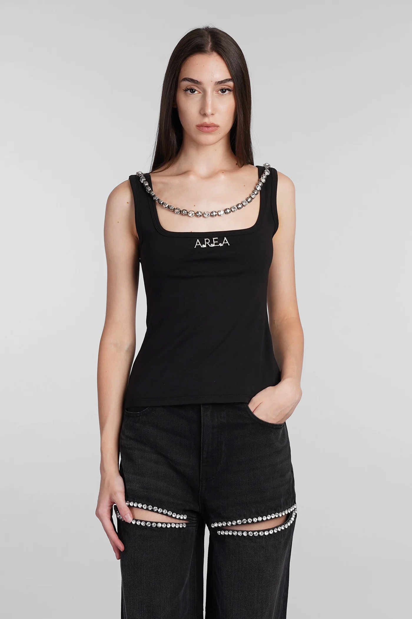 Topwear in black cotton