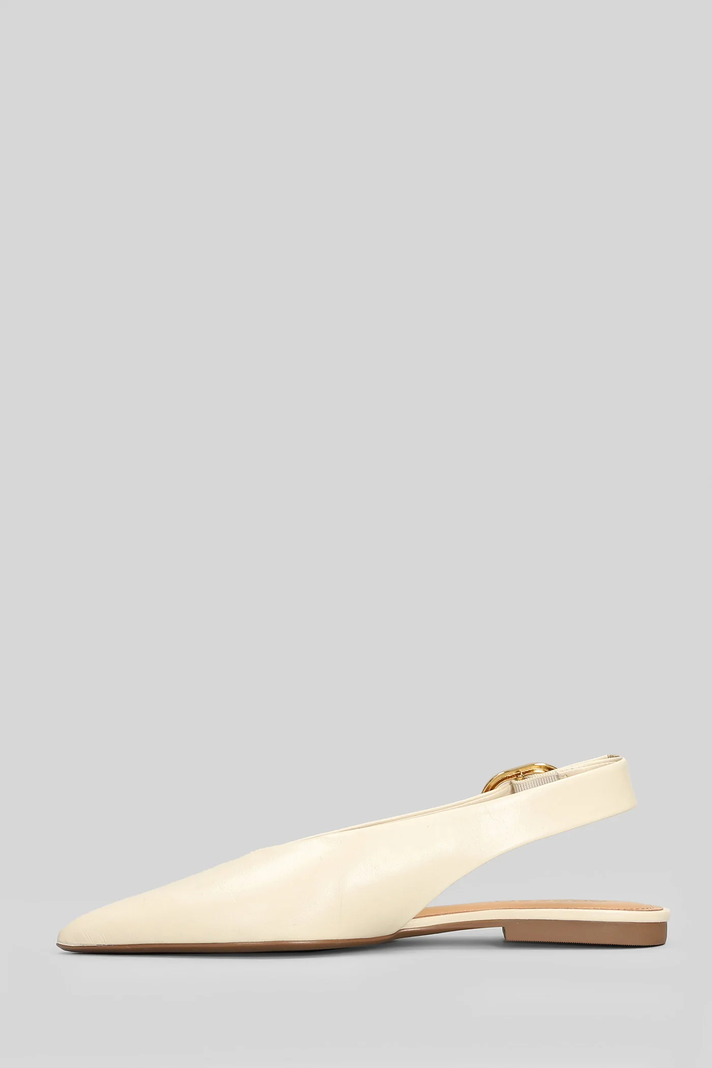 Ballet flats in white leather - Image 3