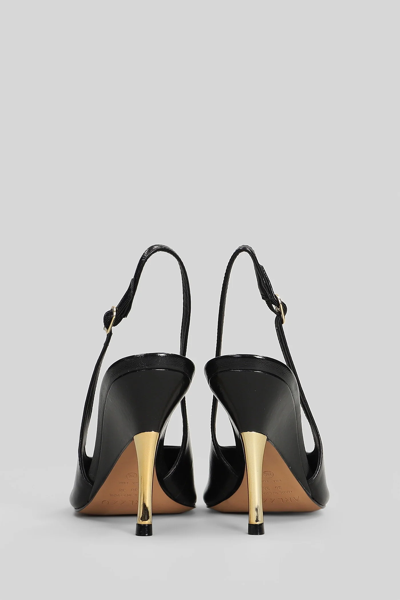 Pumps in black leather - Image 4