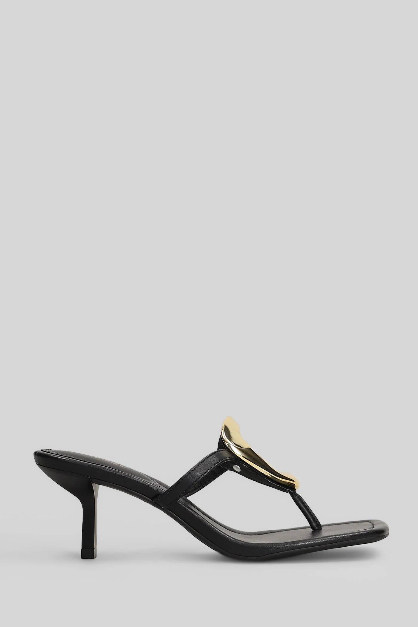 Sandals in black leather
