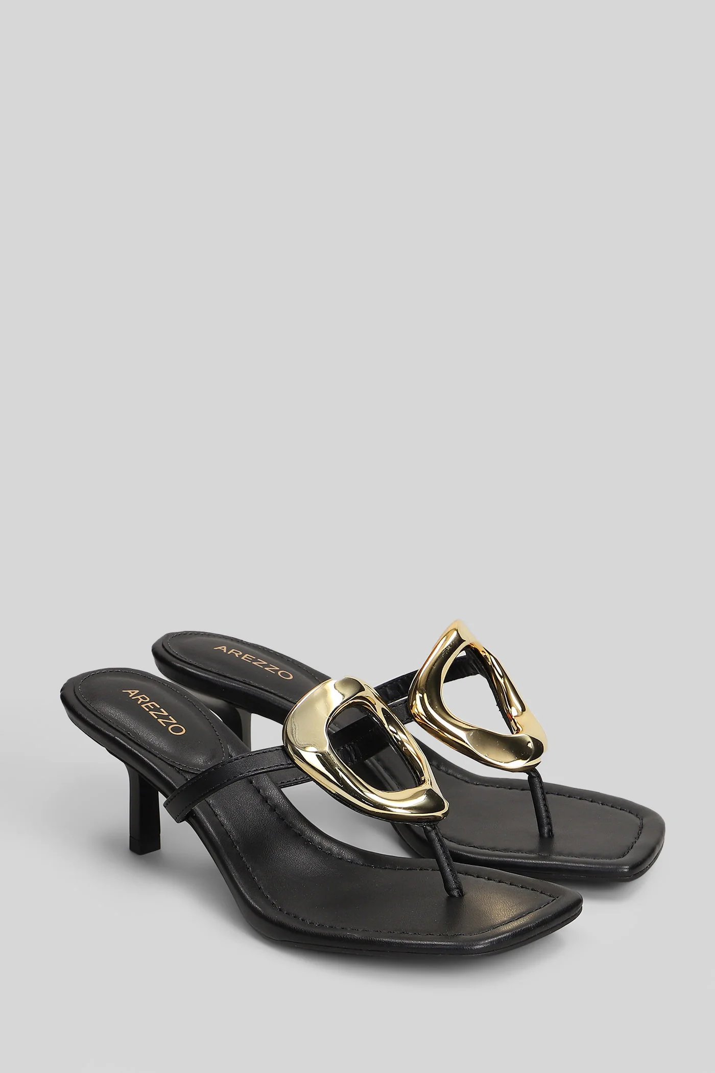 Sandals in black leather - Image 2