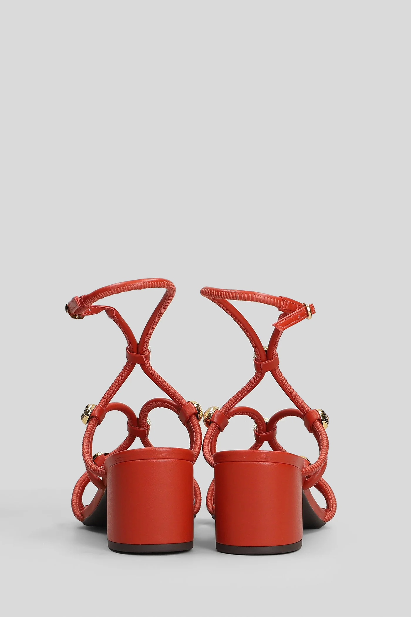 Sandals in orange leather - Image 4