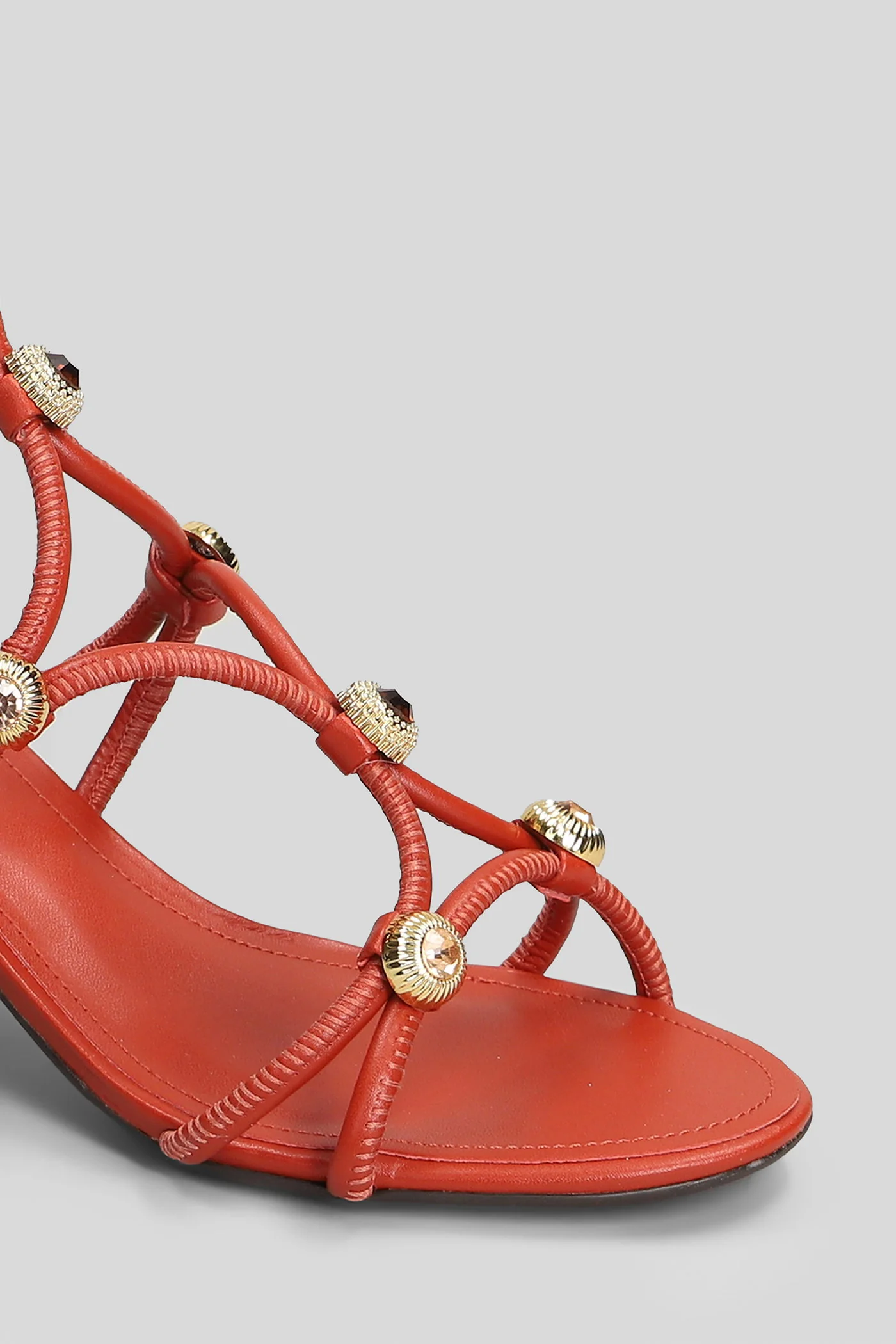 Sandals in orange leather - Image 5