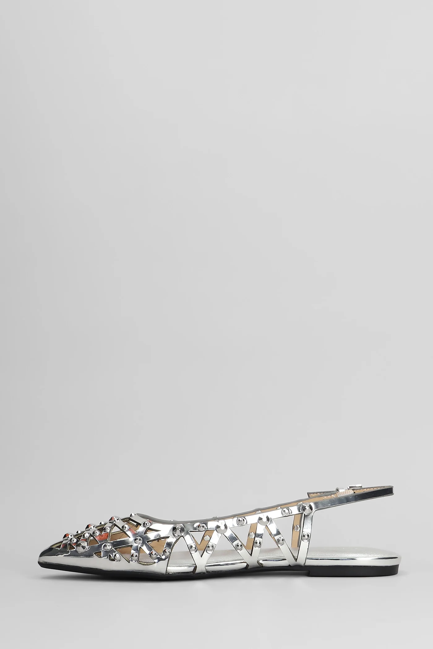 Bazaar Ballet flats in silver leather - Image 3