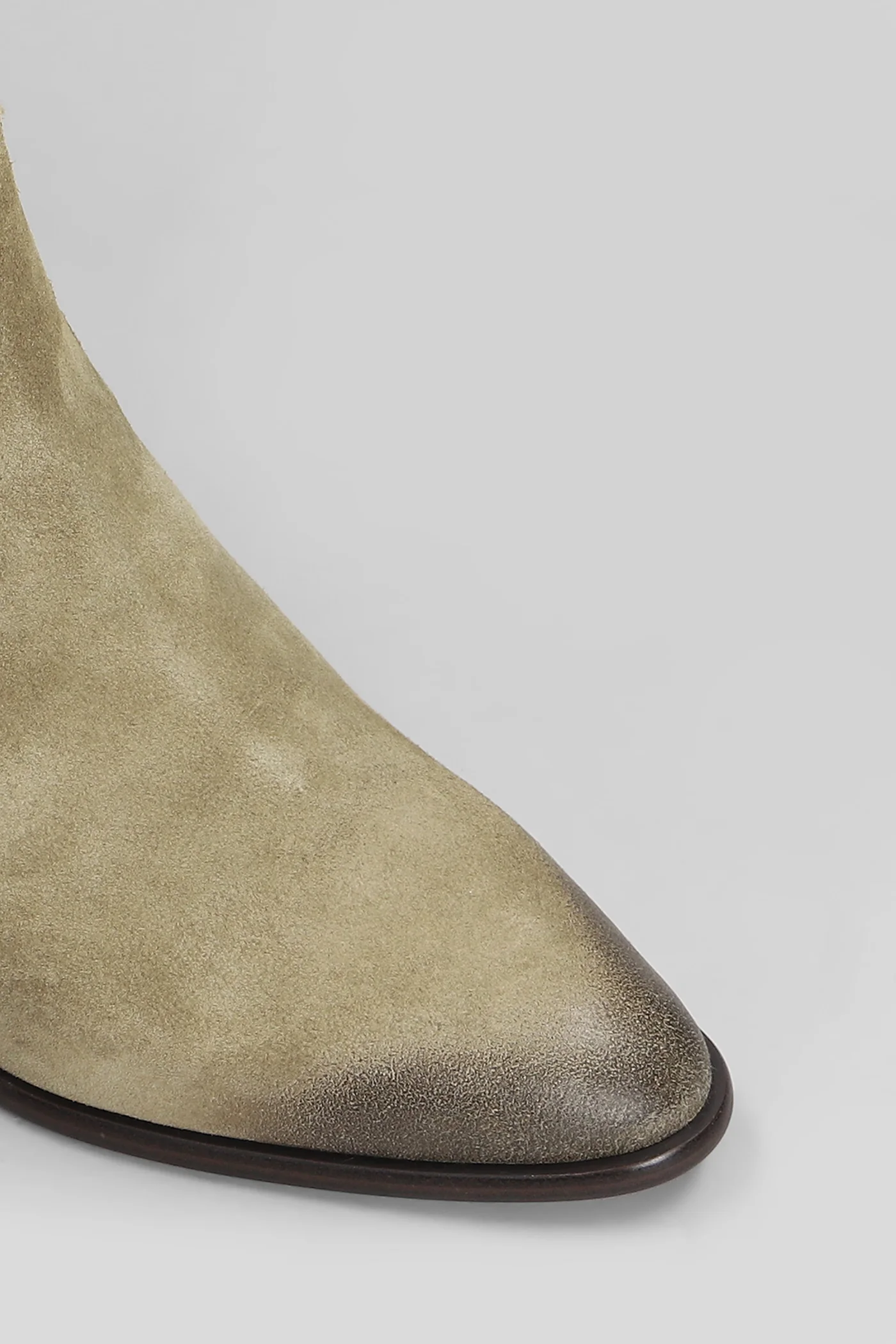 Fame texan Ankle boots in khaki suede - Image 5