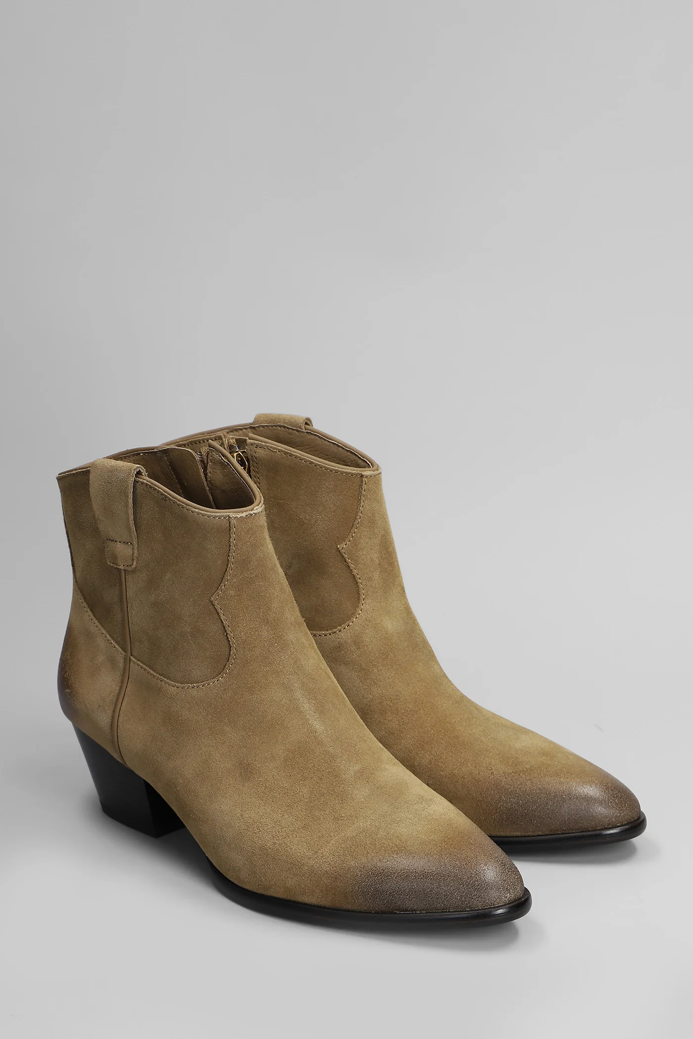 Fame texan Ankle boots in taupe suede - Image 2