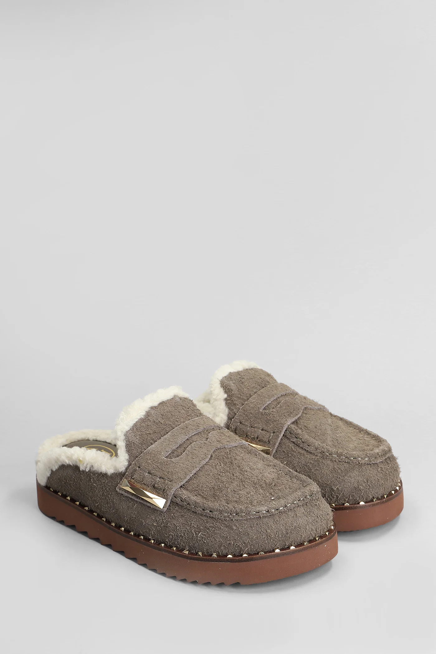 Genda Slipper-Mule in taupe suede - Image 2