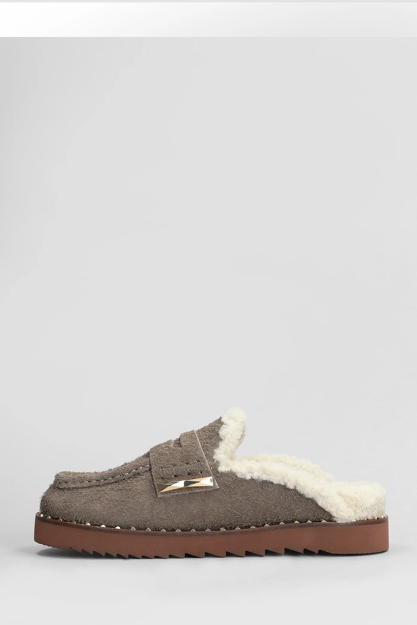 Genda Slipper-Mule in taupe suede - Image 3