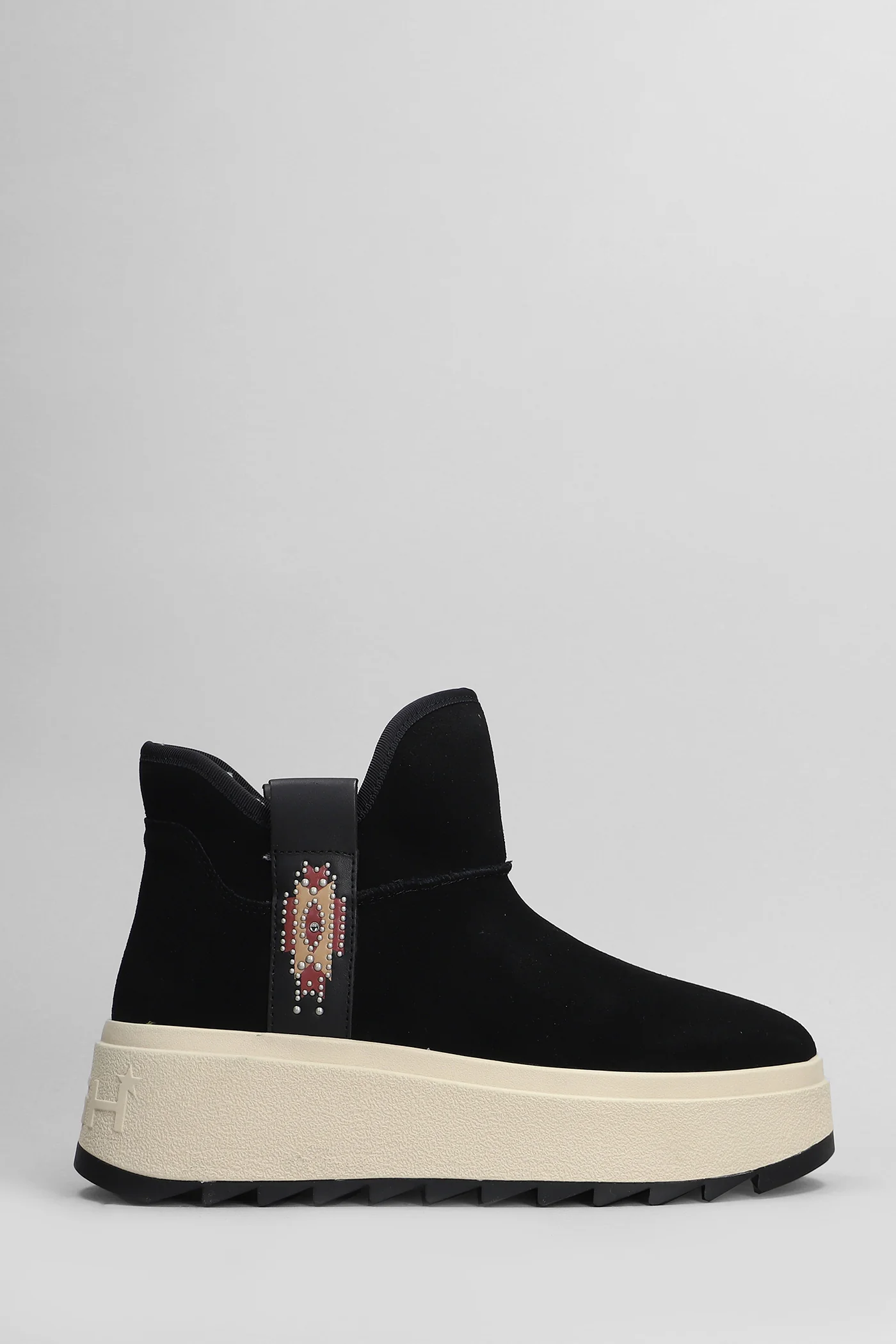 Mask low heels Ankle boots in black suede