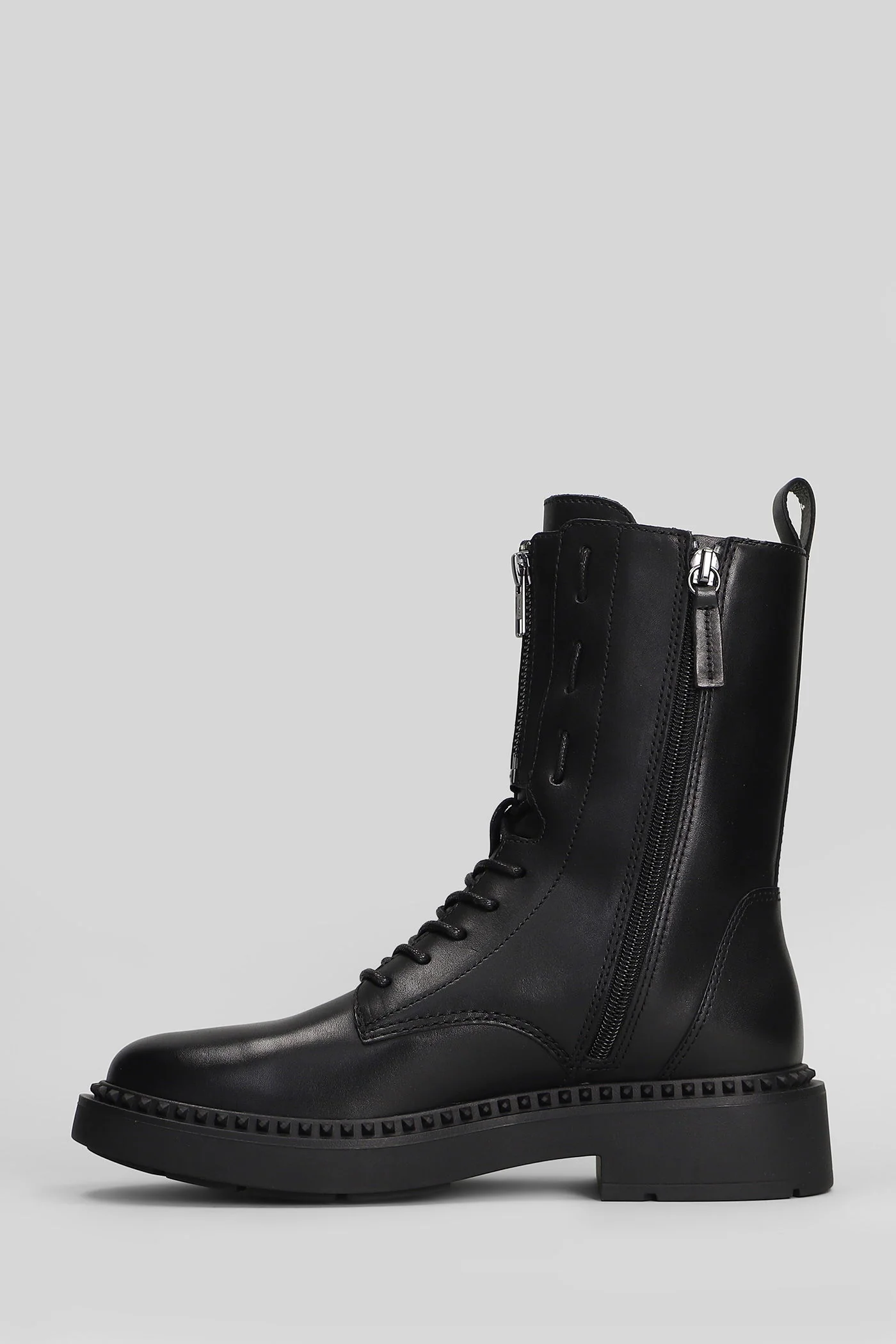 Misty Combat boots in black leather - Image 3
