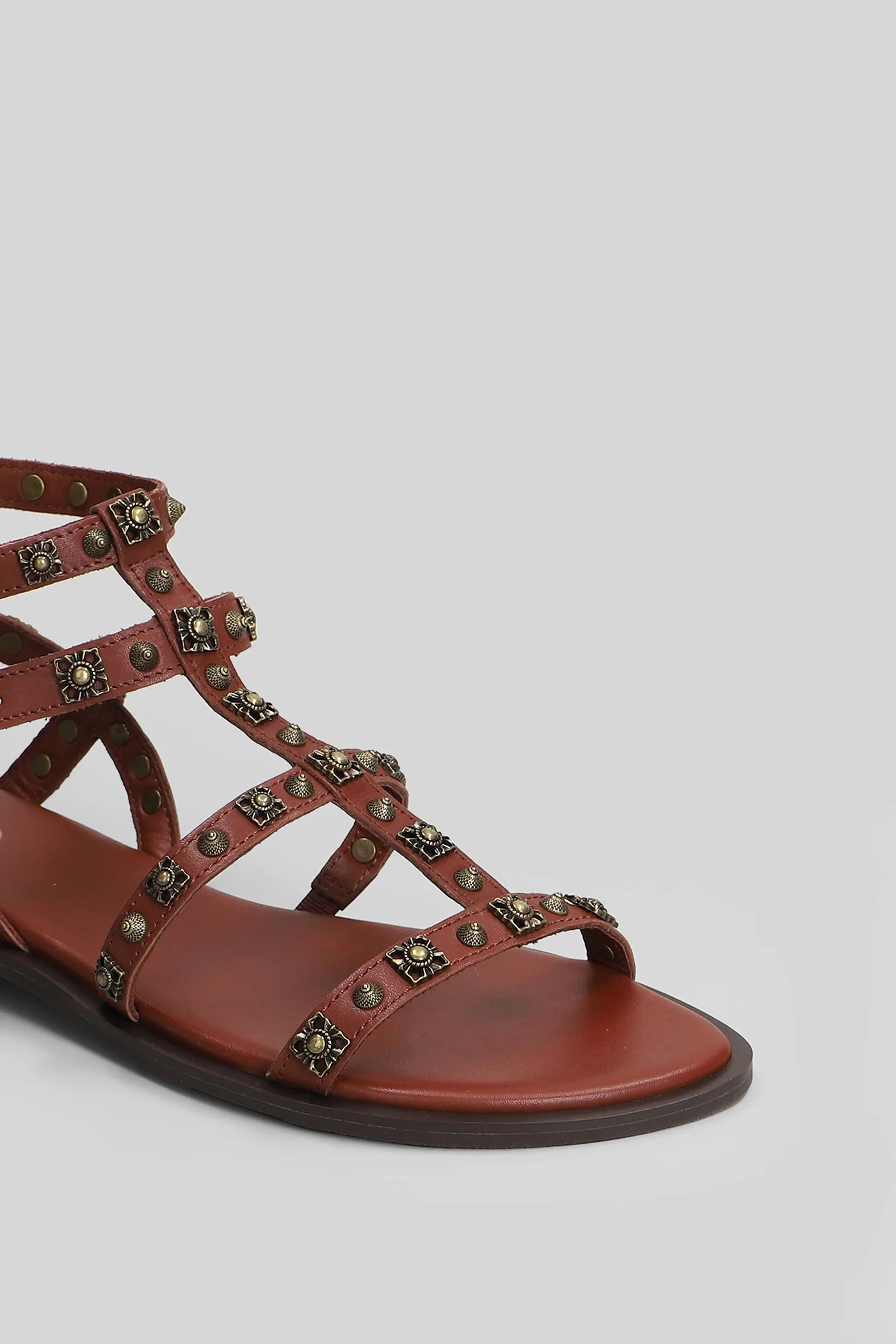 Pacha Flat sandal-slipper in bordeaux leather - Image 5