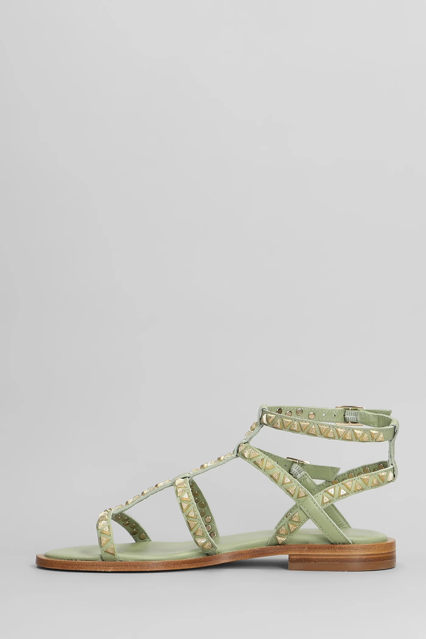 Pandora Flats in green leather - Image 3