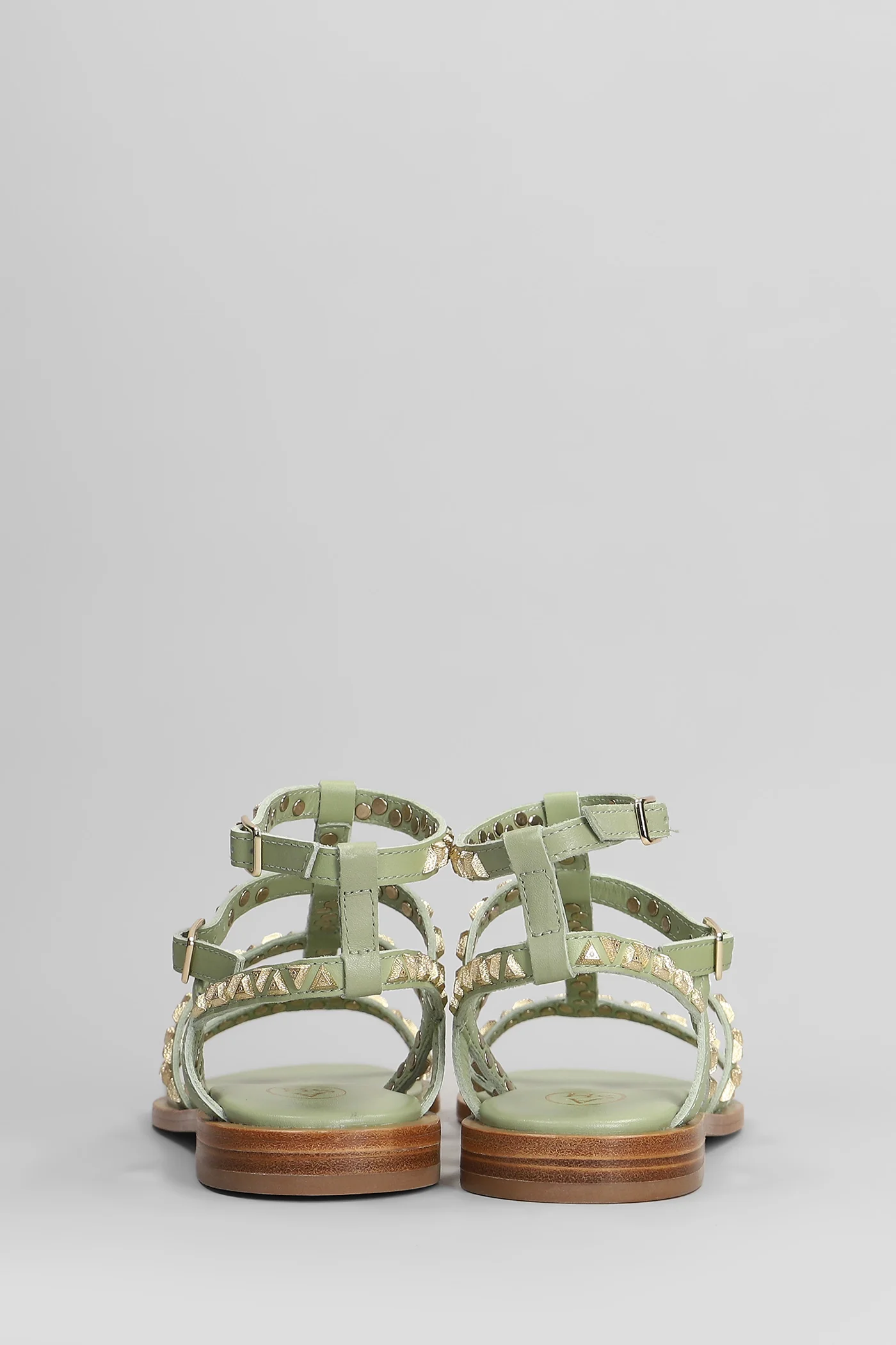 Pandora Flats in green leather - Image 4