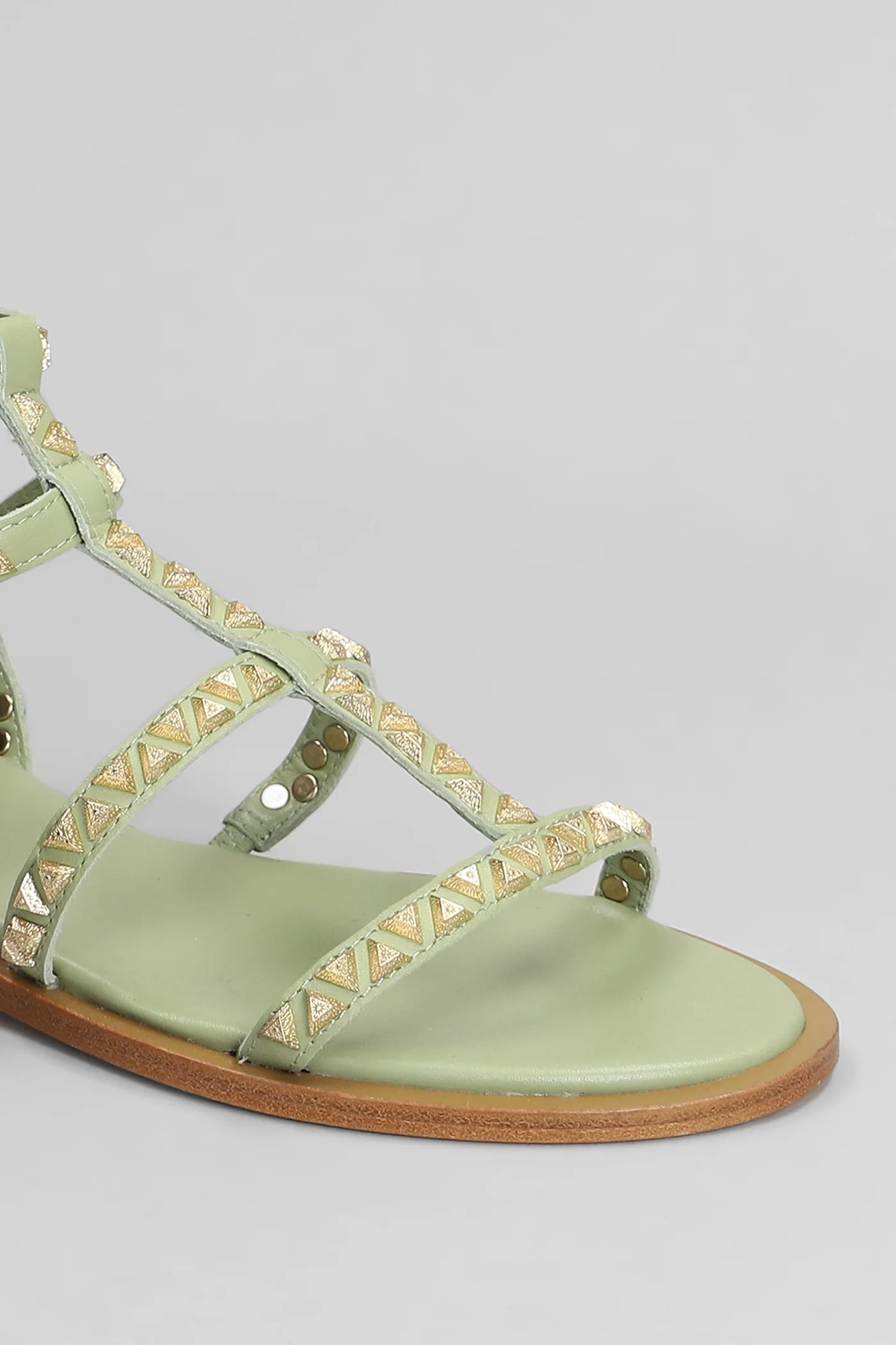 Pandora Flats in green leather - Image 5