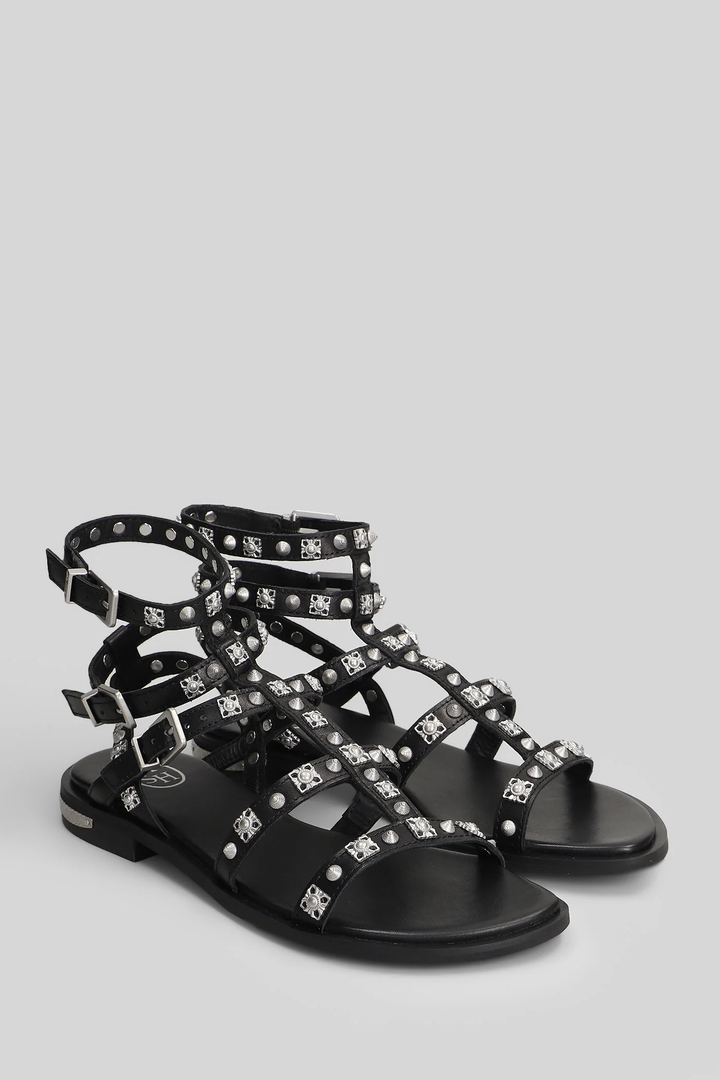 Parkour Flat sandal-slipper in black leather - Image 2