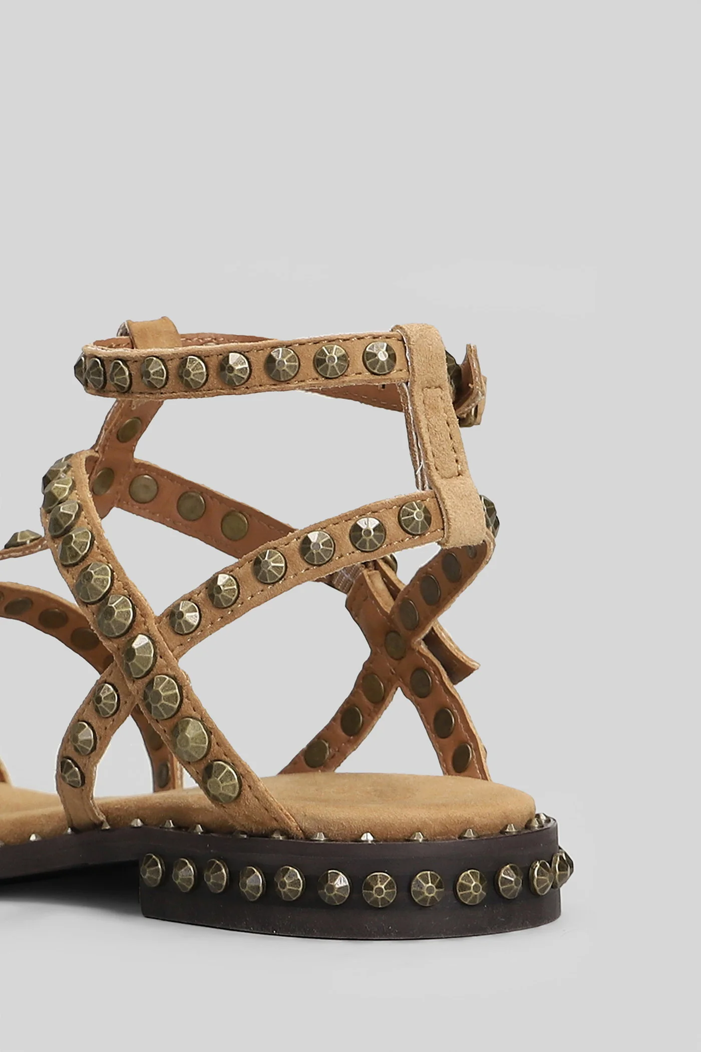 Precious Flat sandal-slipper in beige suede - Image 5