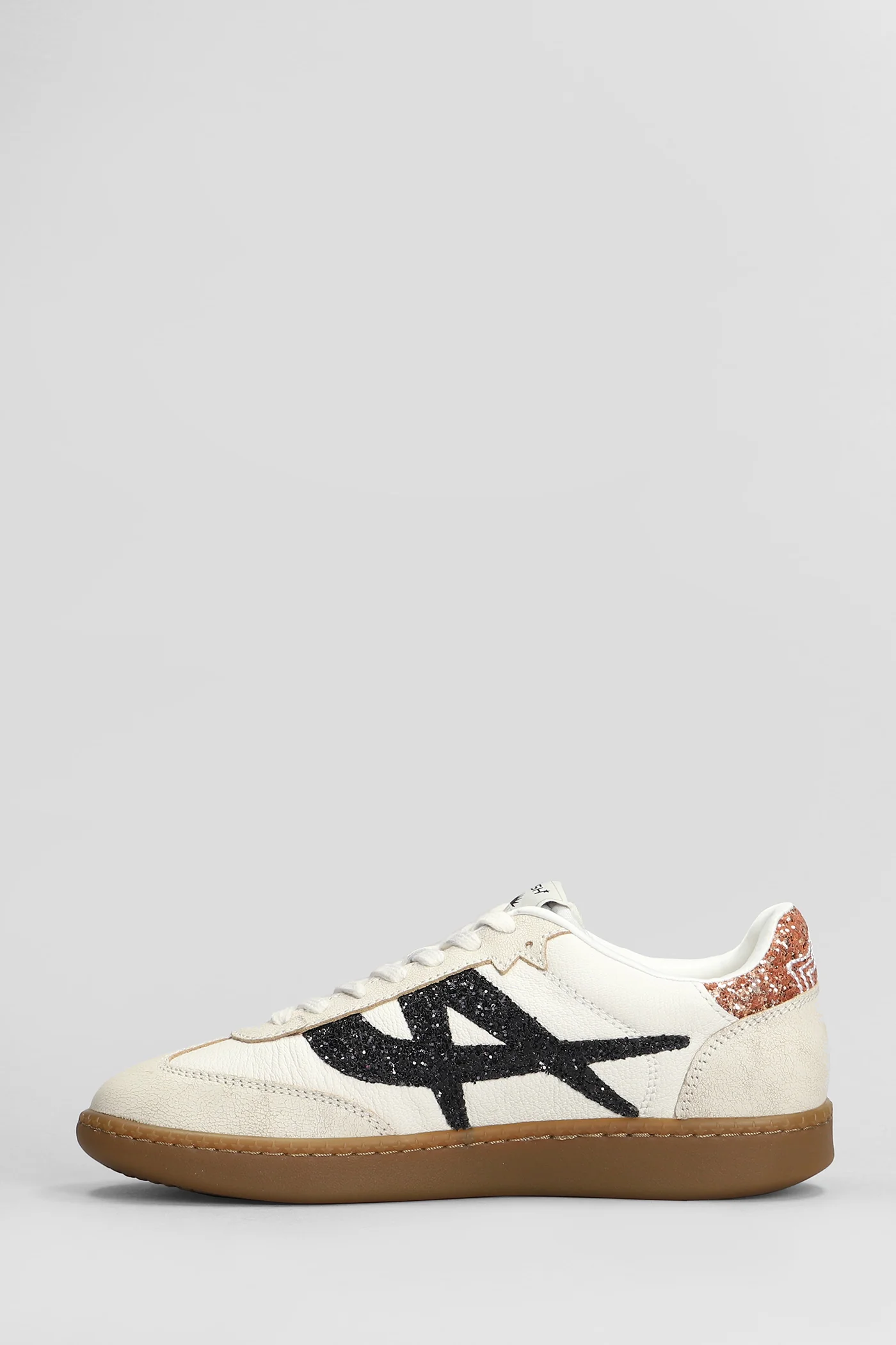 Sunset Sneakers in beige leather and fabric - Image 3