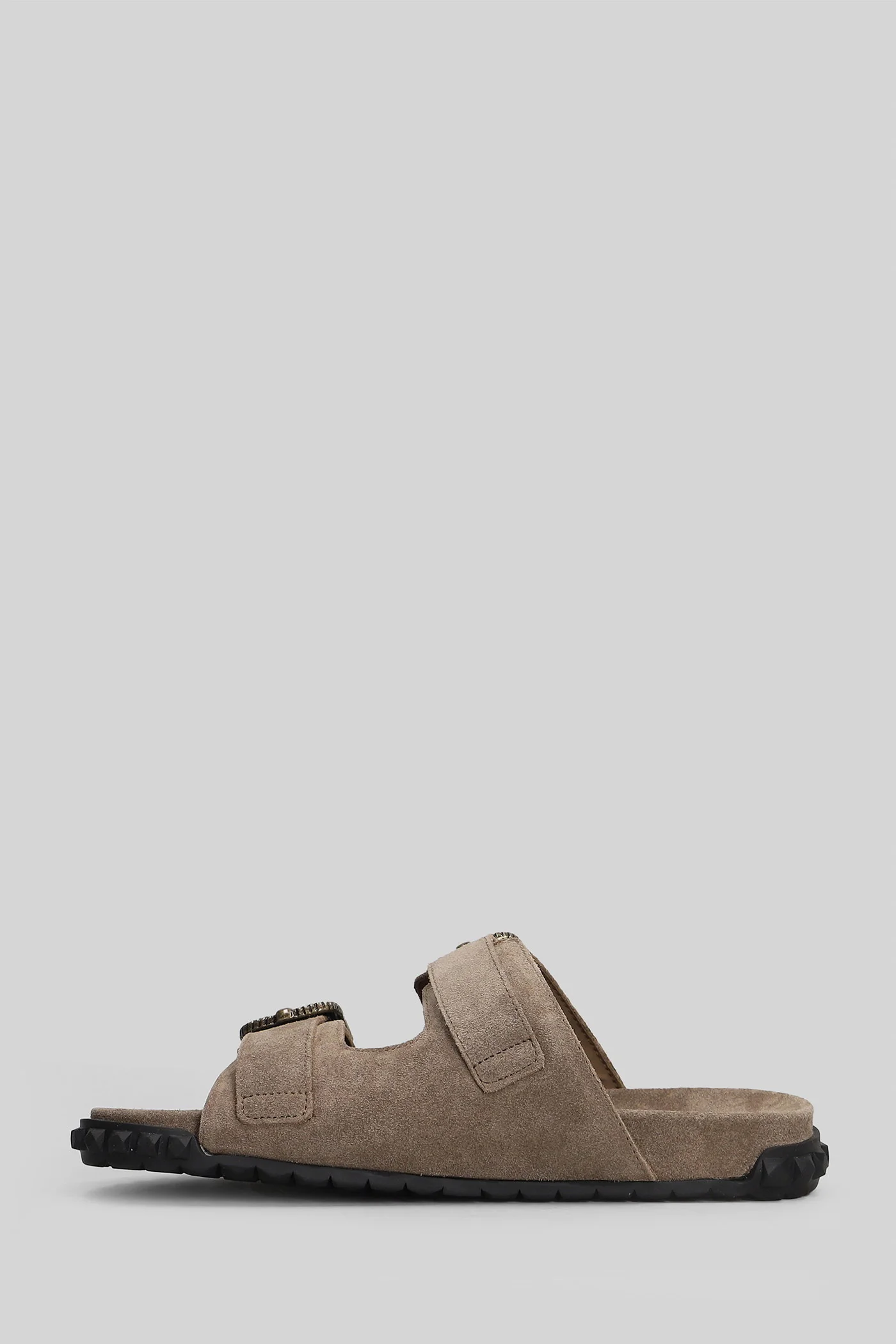 Twister Flat sandal-slipper in taupe suede - Image 3
