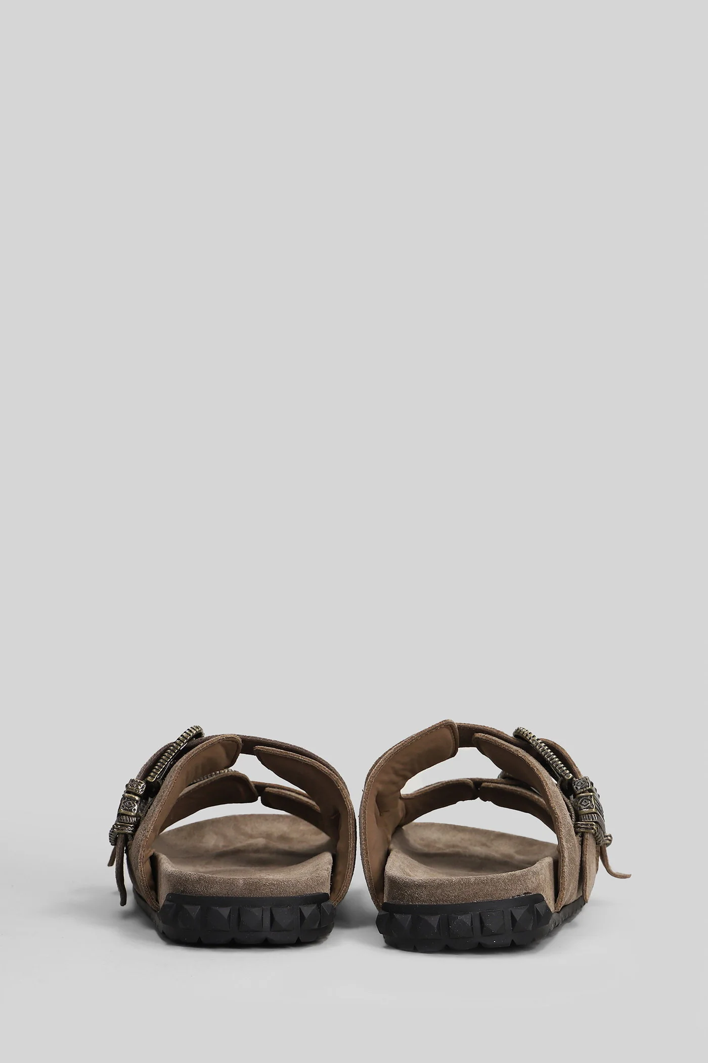 Twister Flat sandal-slipper in taupe suede - Image 4